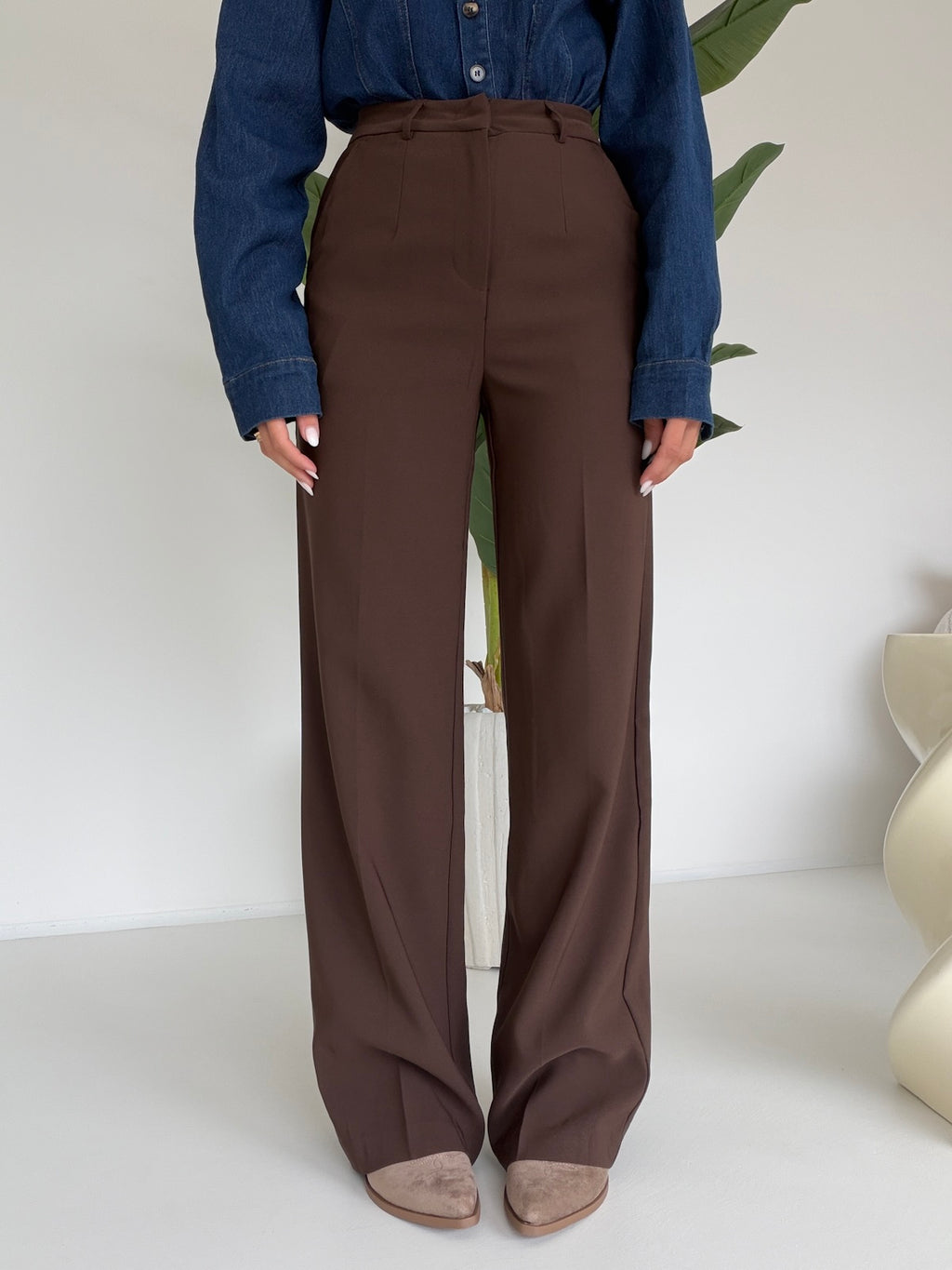 VS19186-26-PANTALONE FULL LENGHT CHOCO