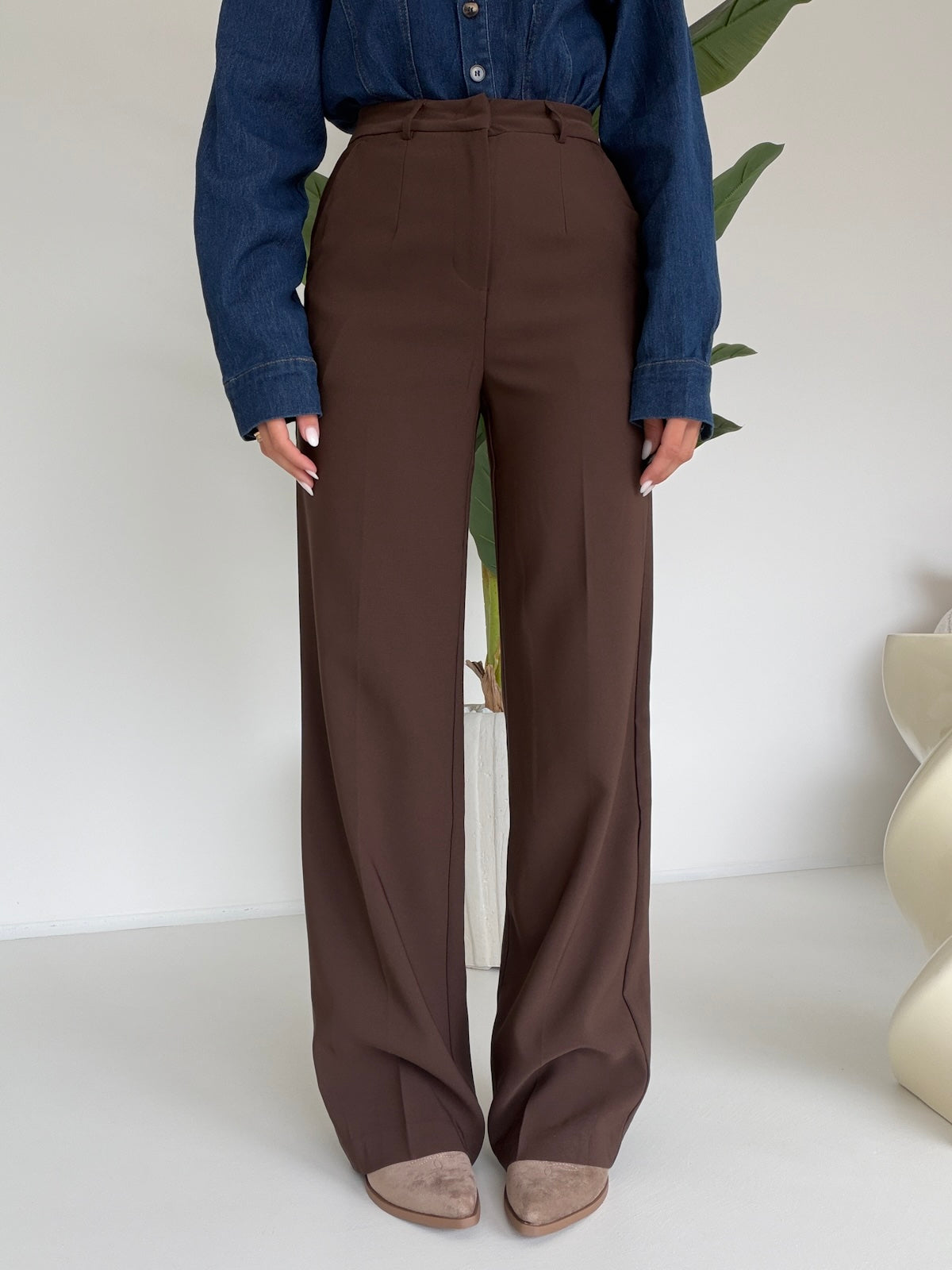 VS19186-26-PANTALONE FULL LENGHT CHOCO
