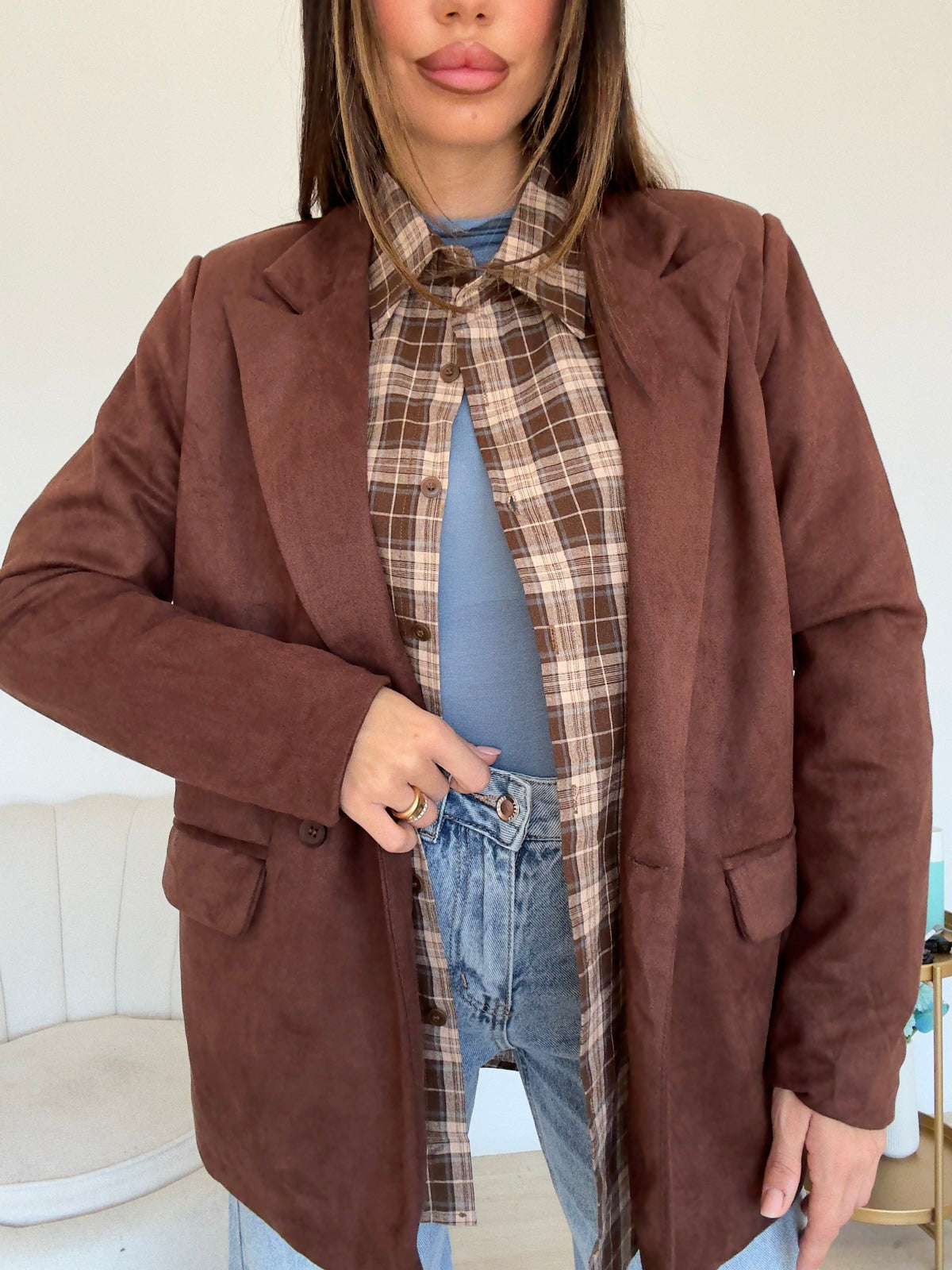 05973-BLAZER SUEDE SIMY CHOCO