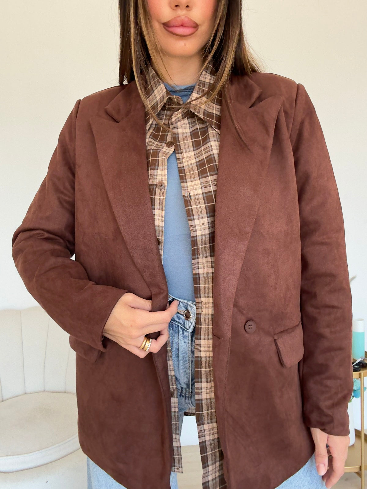 05973-BLAZER SUEDE SIMY CHOCO