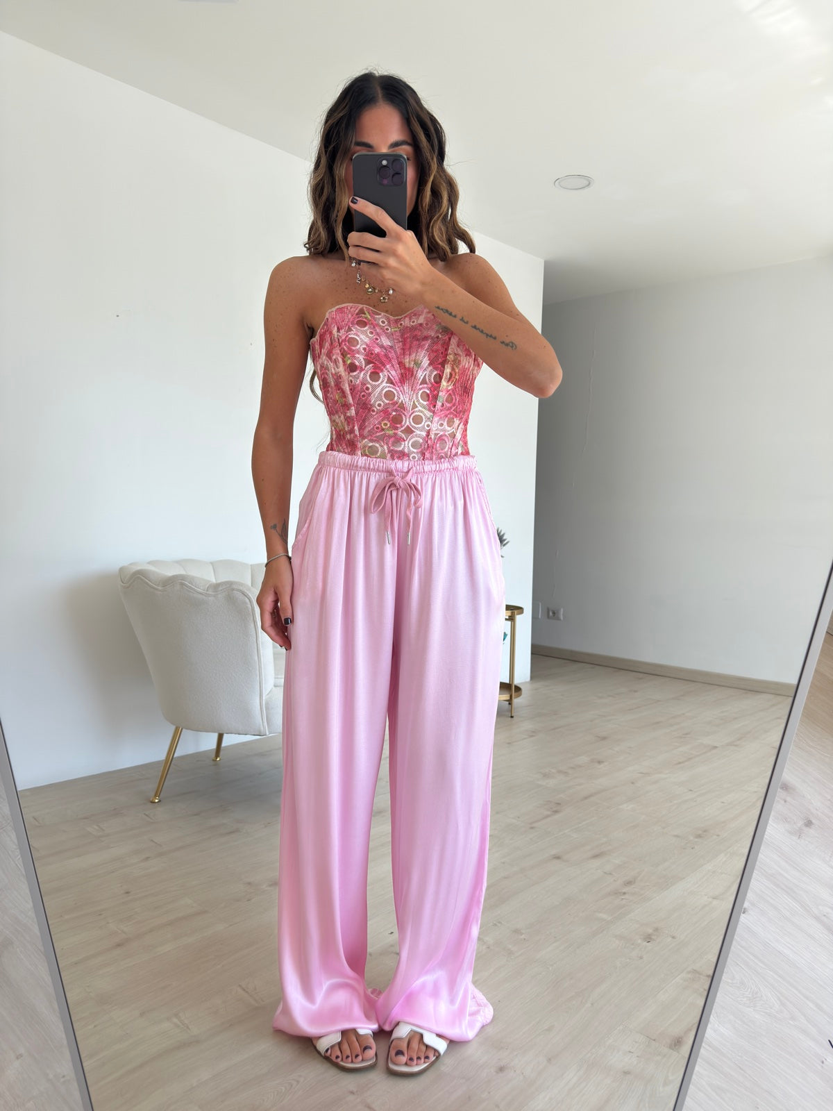 PANTALONE SATIN PINK