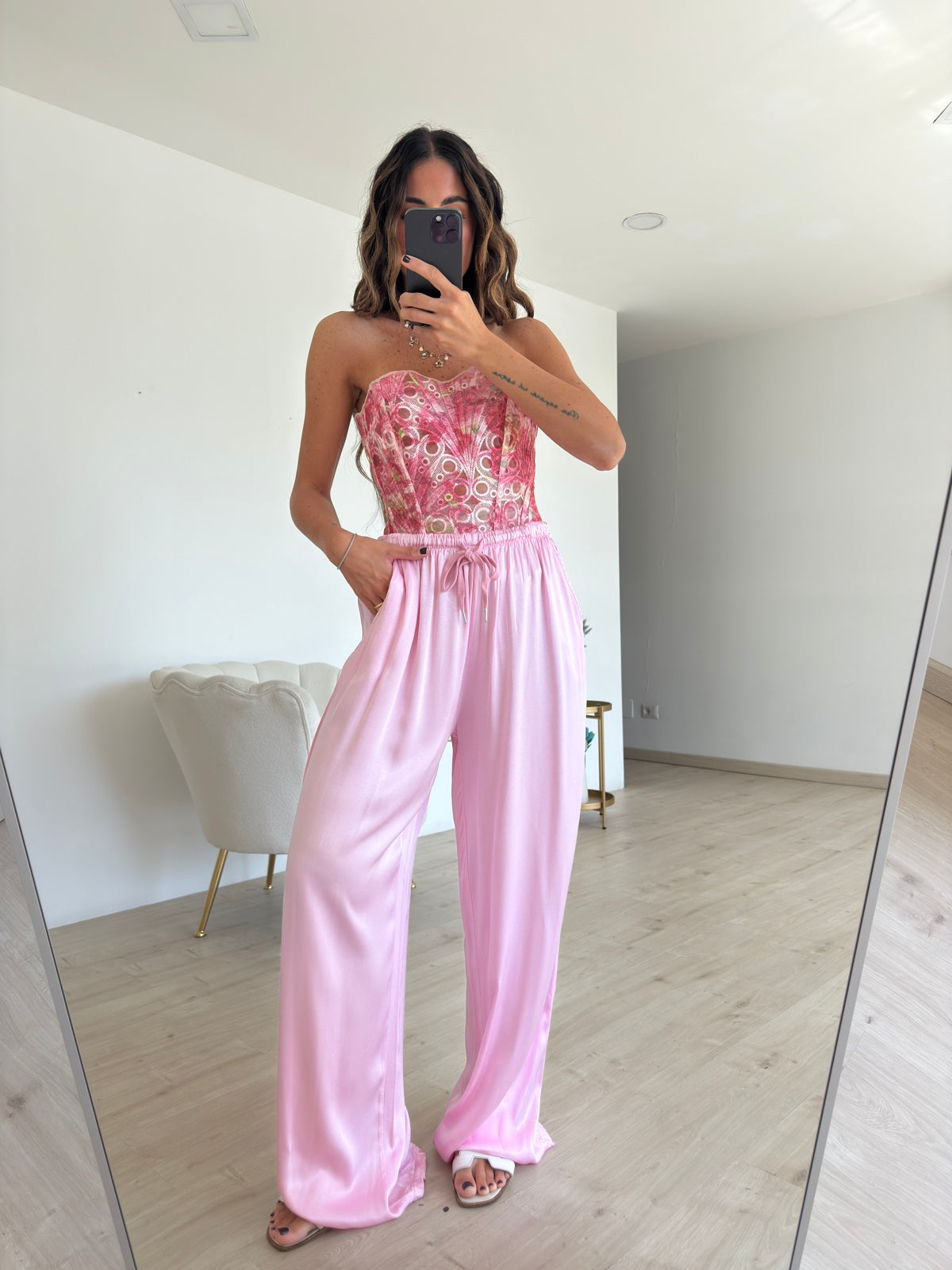 PANTALONE SATIN PINK