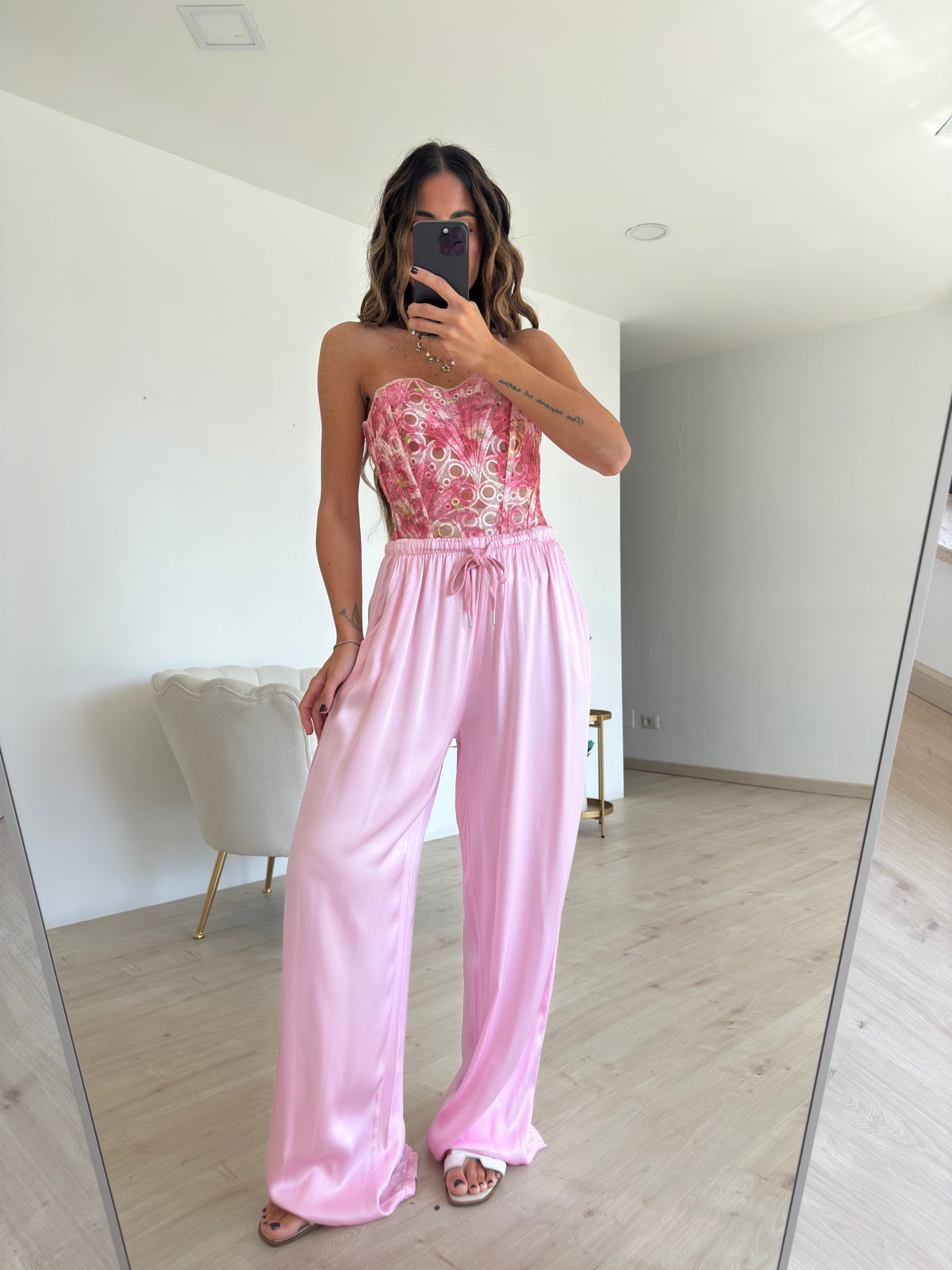 PANTALONE SATIN PINK