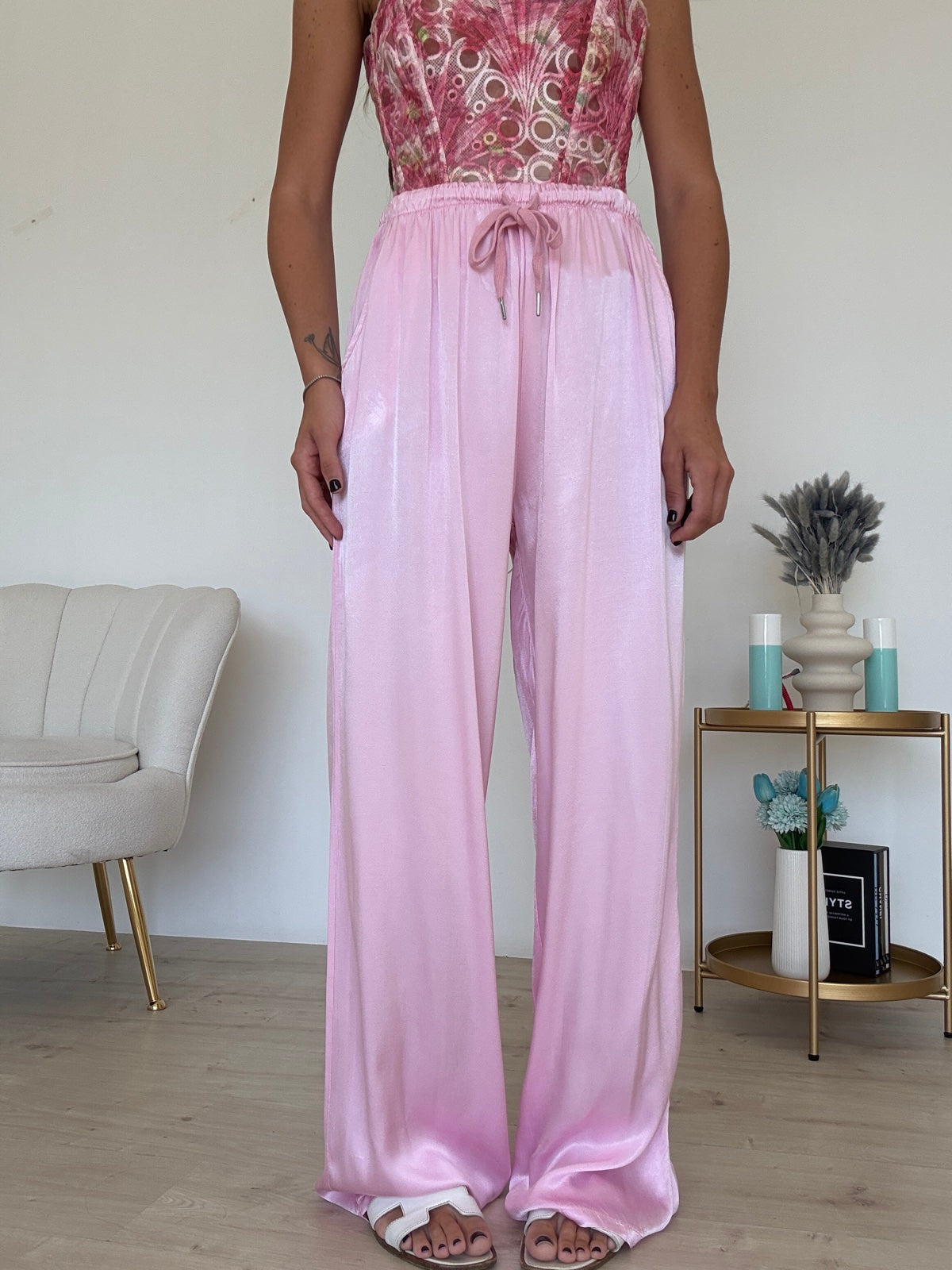 PANTALONE SATIN PINK