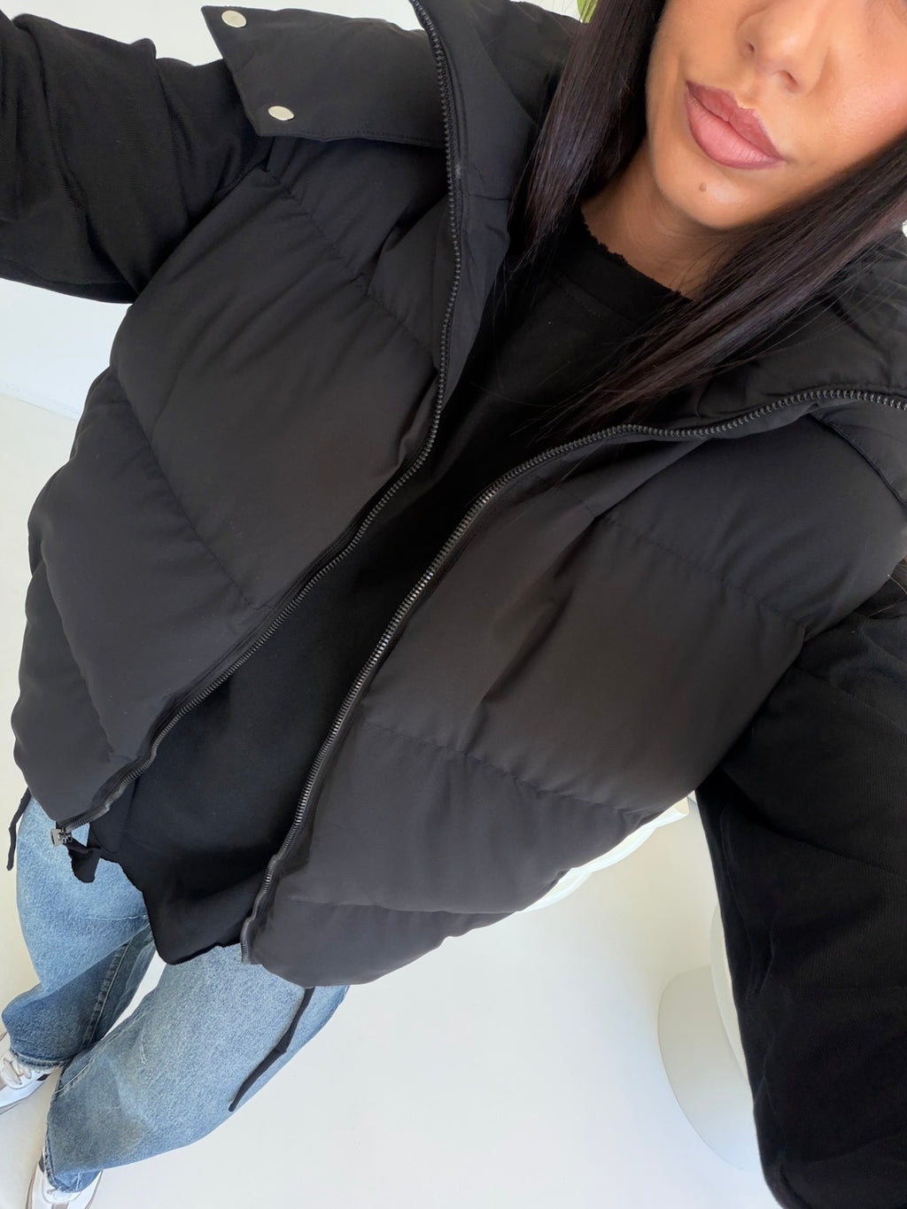 BOMBER SMANICATO NERO