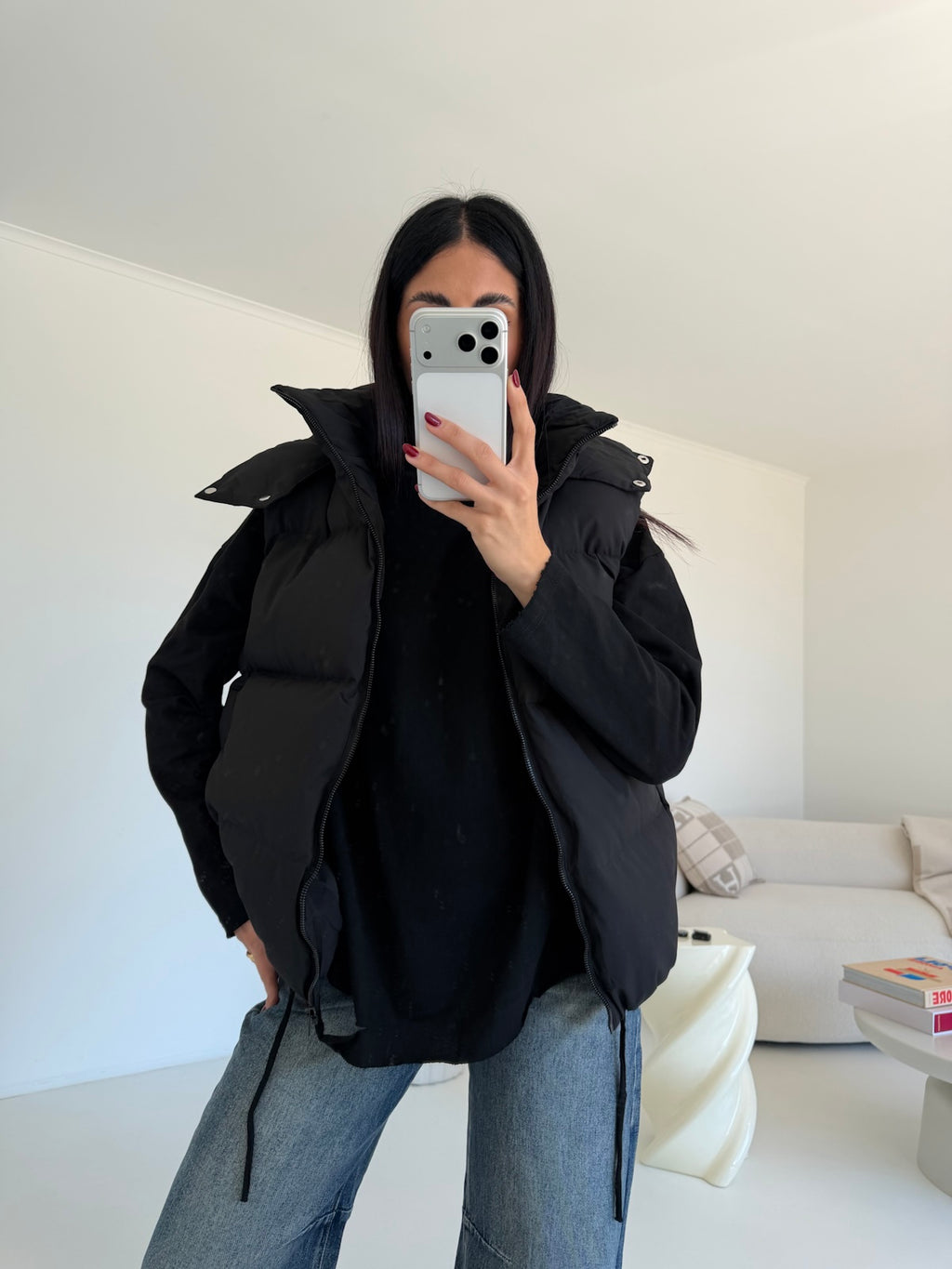 BOMBER SMANICATO NERO