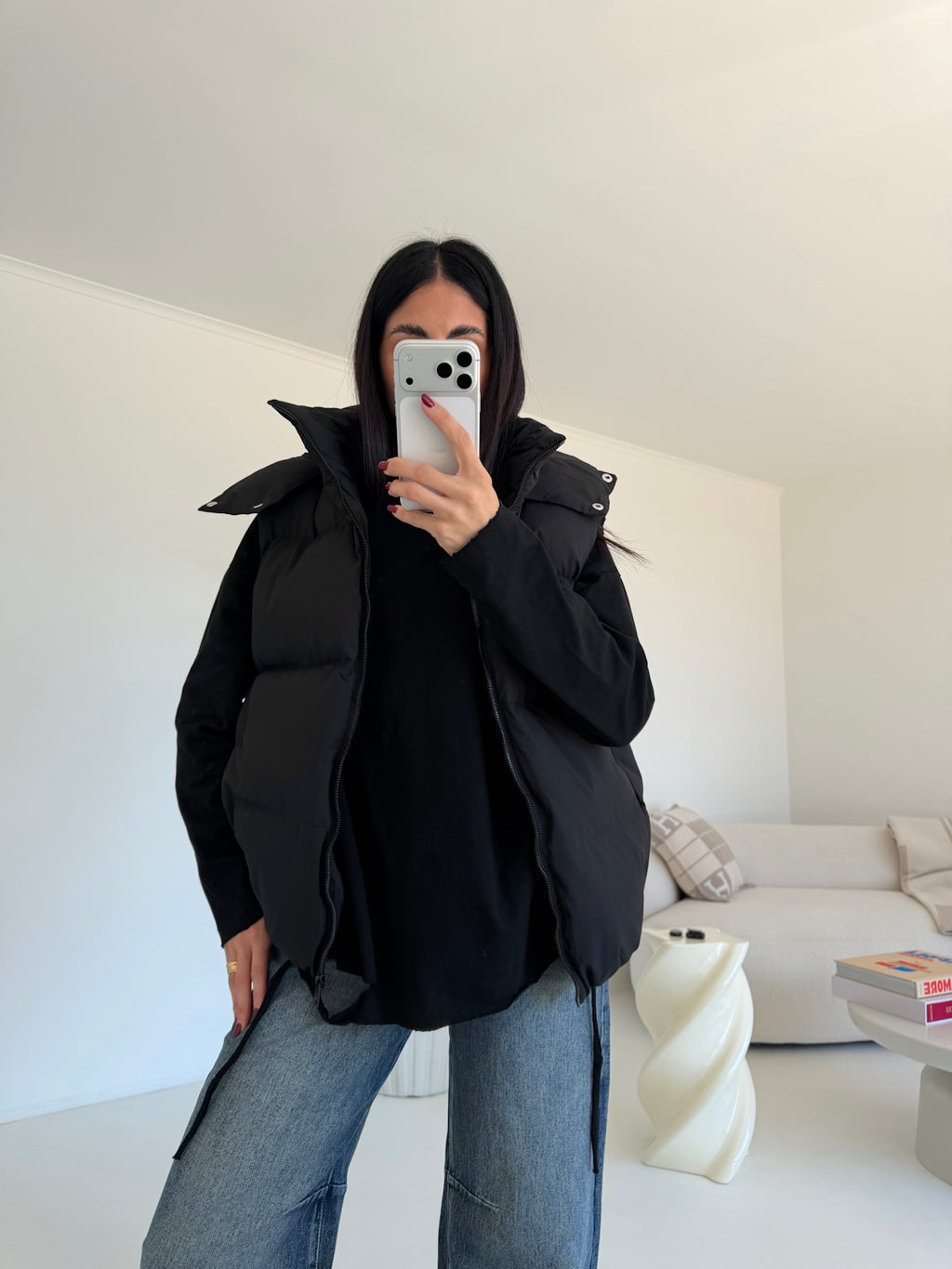 BOMBER SMANICATO NERO