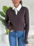 Y06102-PULL TRECCE CHOCO