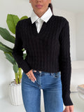 Y06102-PULL TRECCE NERO