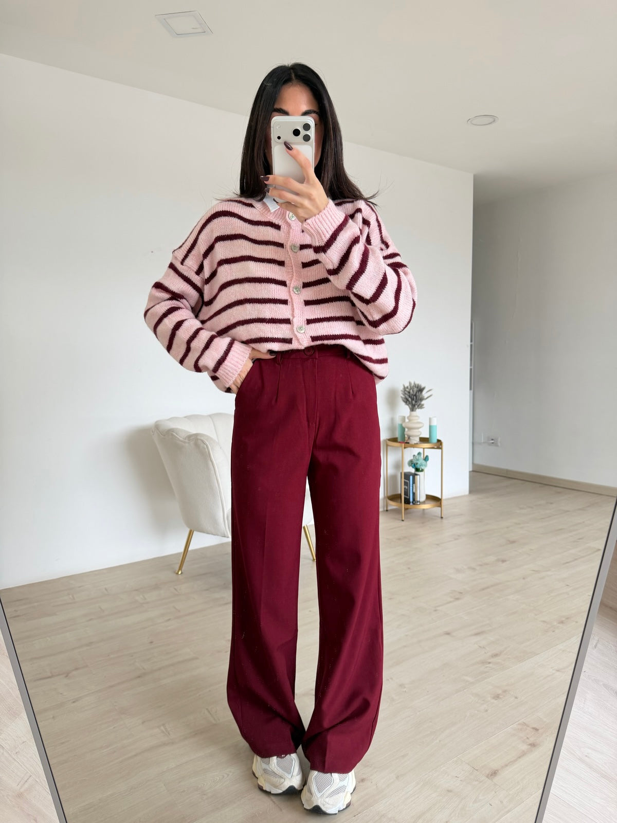 VS9002-1-PANTALONE PALAZZO BISTROT BORDEAUX