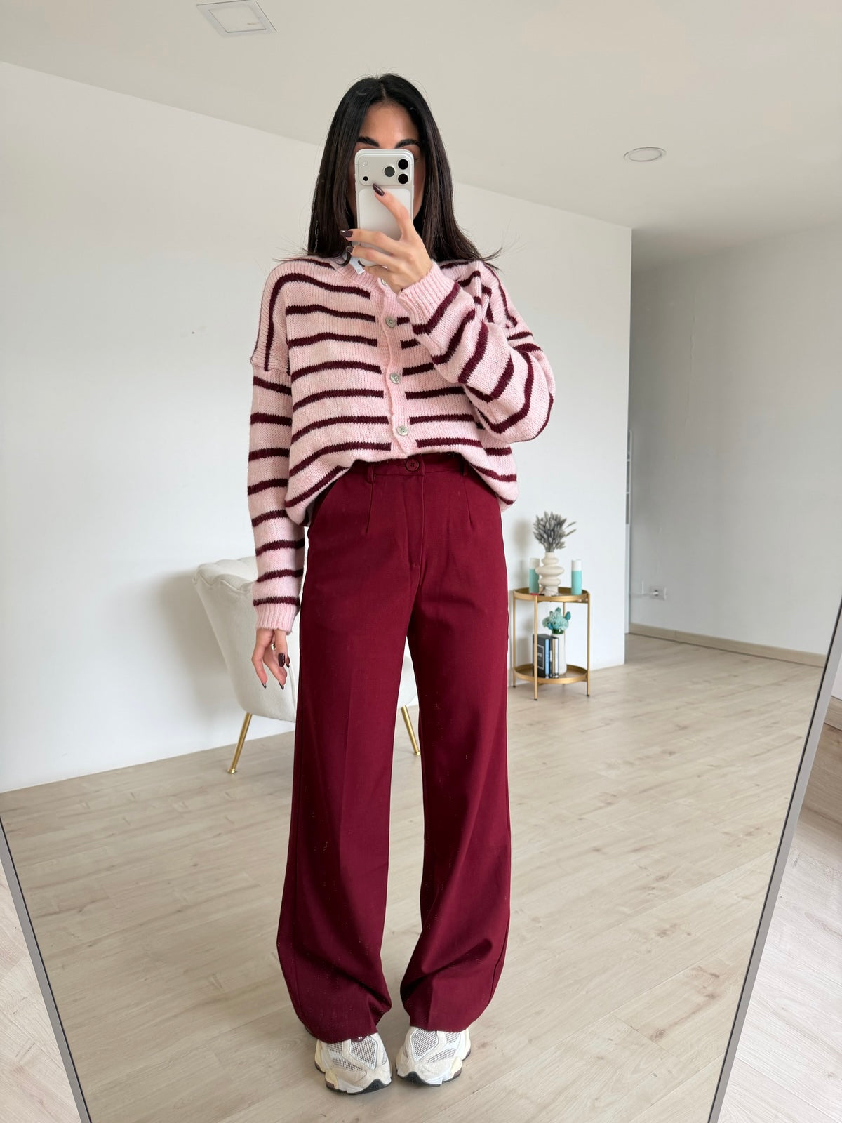 VS9002-1-PANTALONE PALAZZO BISTROT BORDEAUX