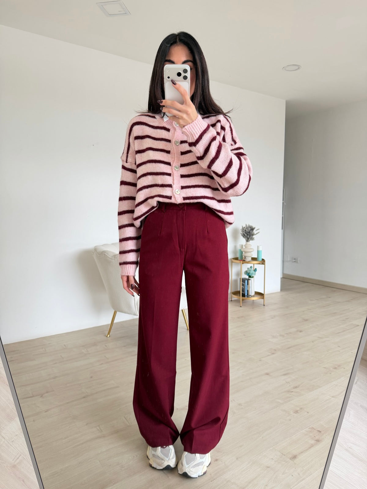 VS9002-1-PANTALONE PALAZZO BISTROT BORDEAUX