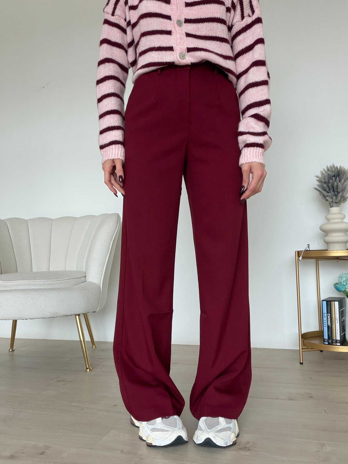 VS9002-1-PANTALONE PALAZZO BISTROT BORDEAUX