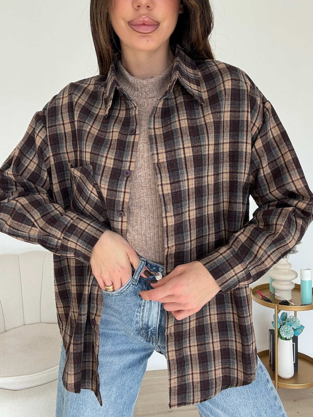 17185-CAMICIA WOODS TAUPE