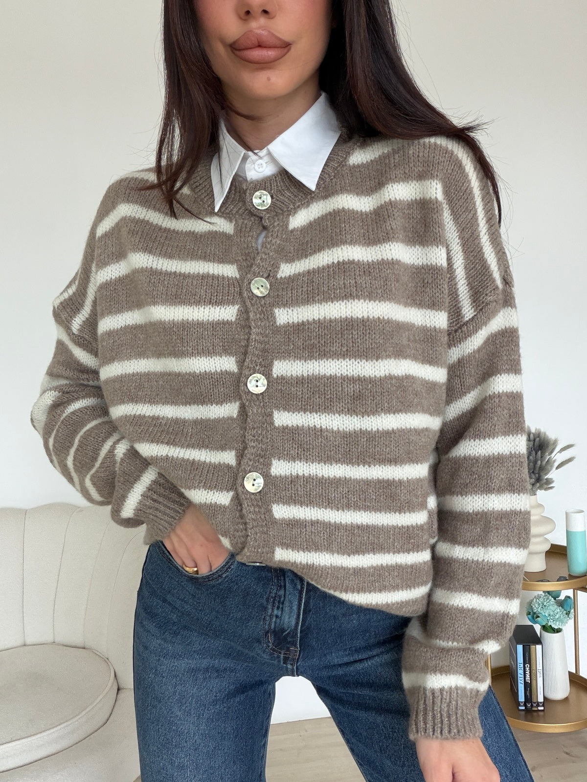 CARDIGAN LIVERPOOL TAUPE