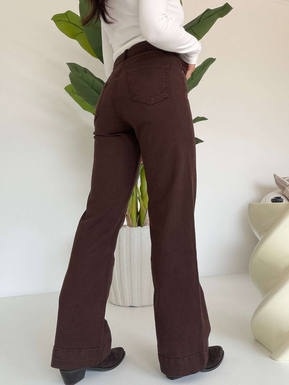 MG-1295-JEANS GAMBA DRITTA SUNDAY CHOCO
