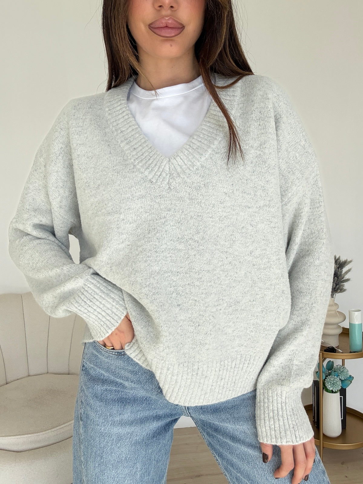 AQ63784-PULL FLUFFY LIGHT GREY