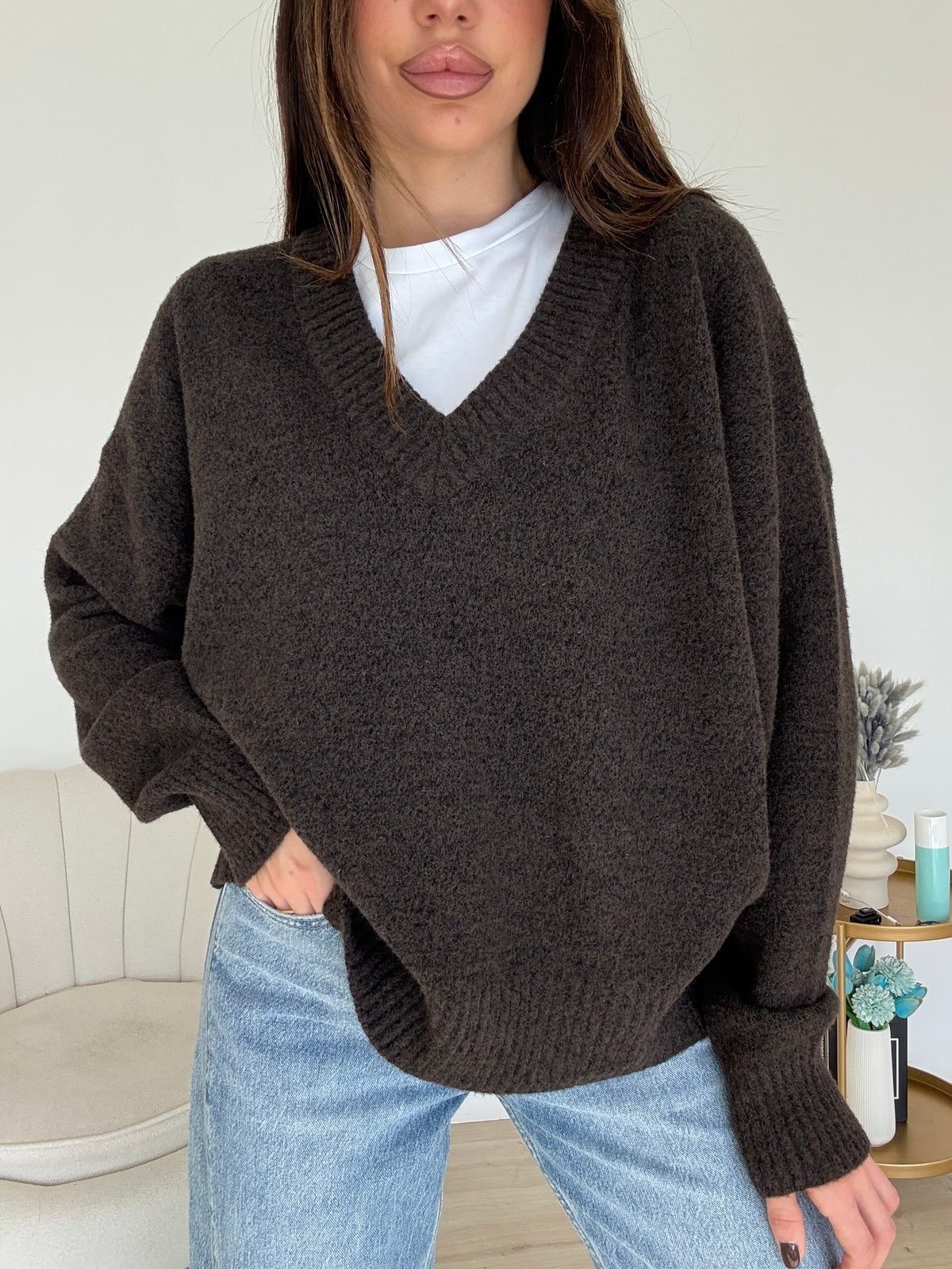 AQ63784-PULL FLUFFY CHOCO