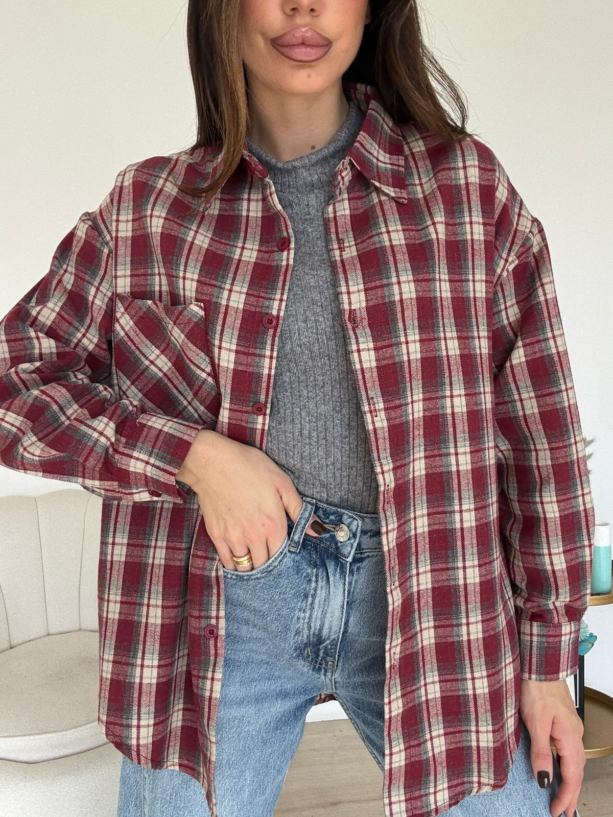 17185-CAMICIA WOODS BORDEAUX