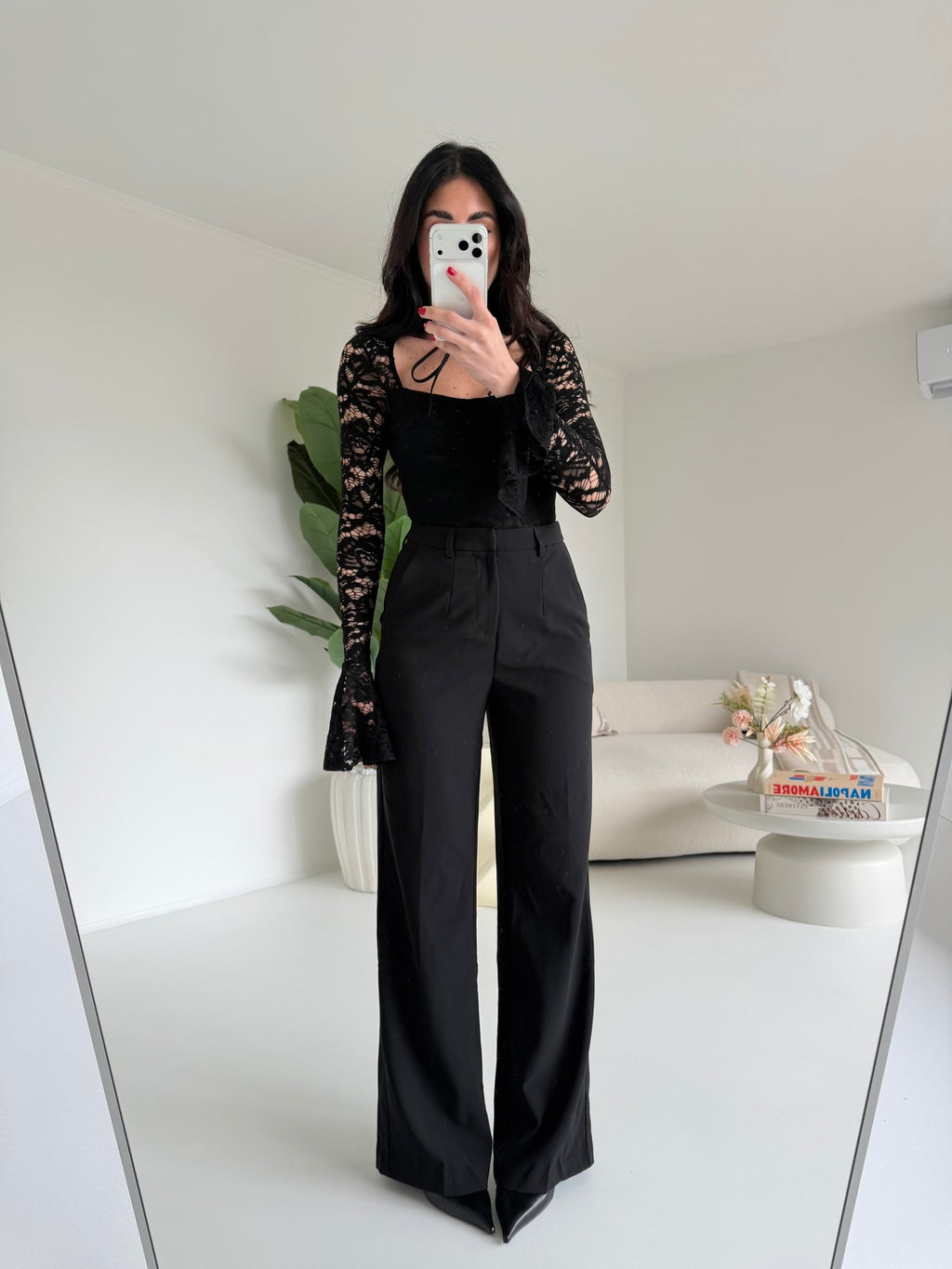 VS19186A-PANTALONE PALAZZO NERO