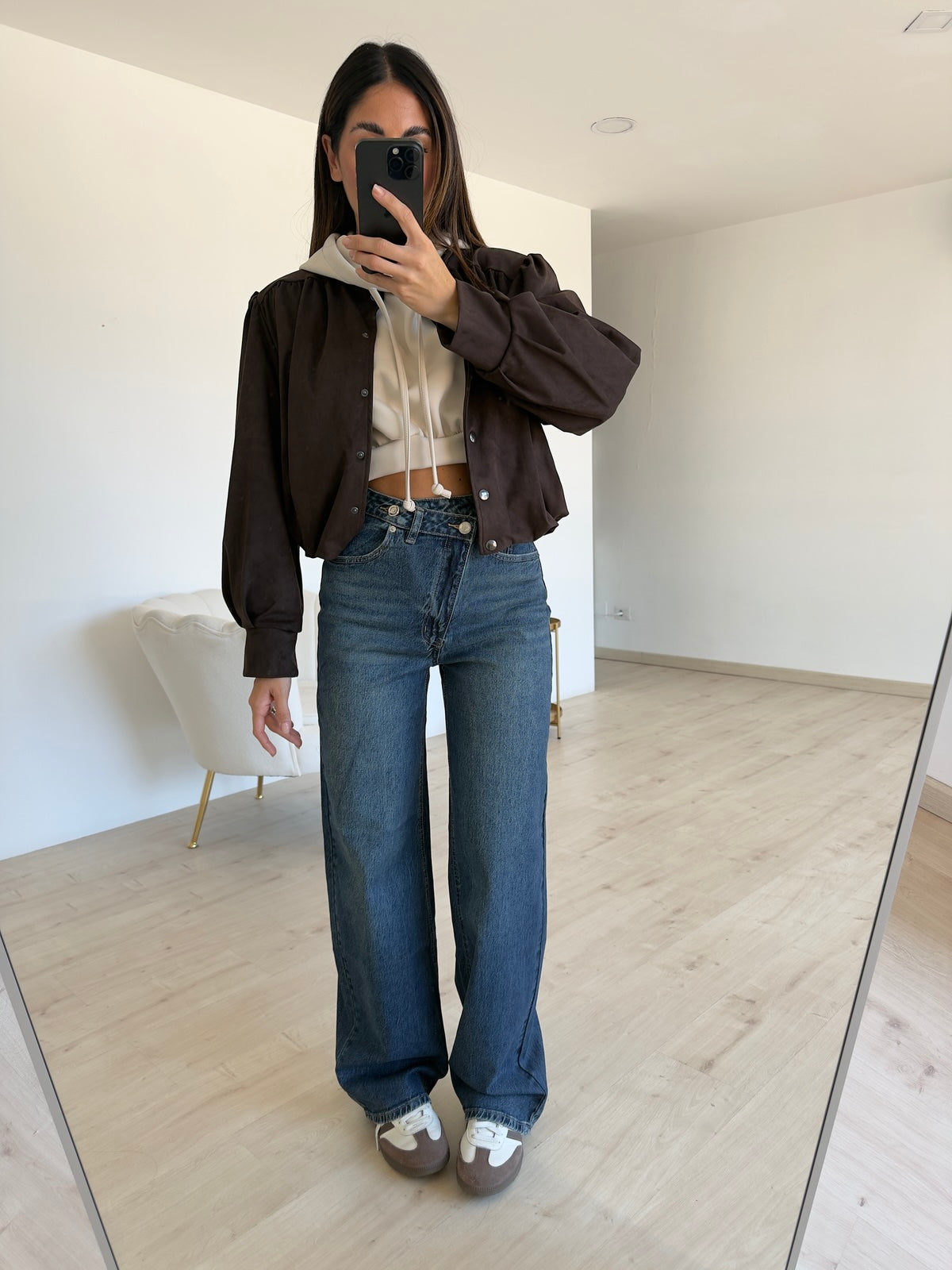 A3482-JEANS CHIUSURA ASIMMETRICA BLU DENIM