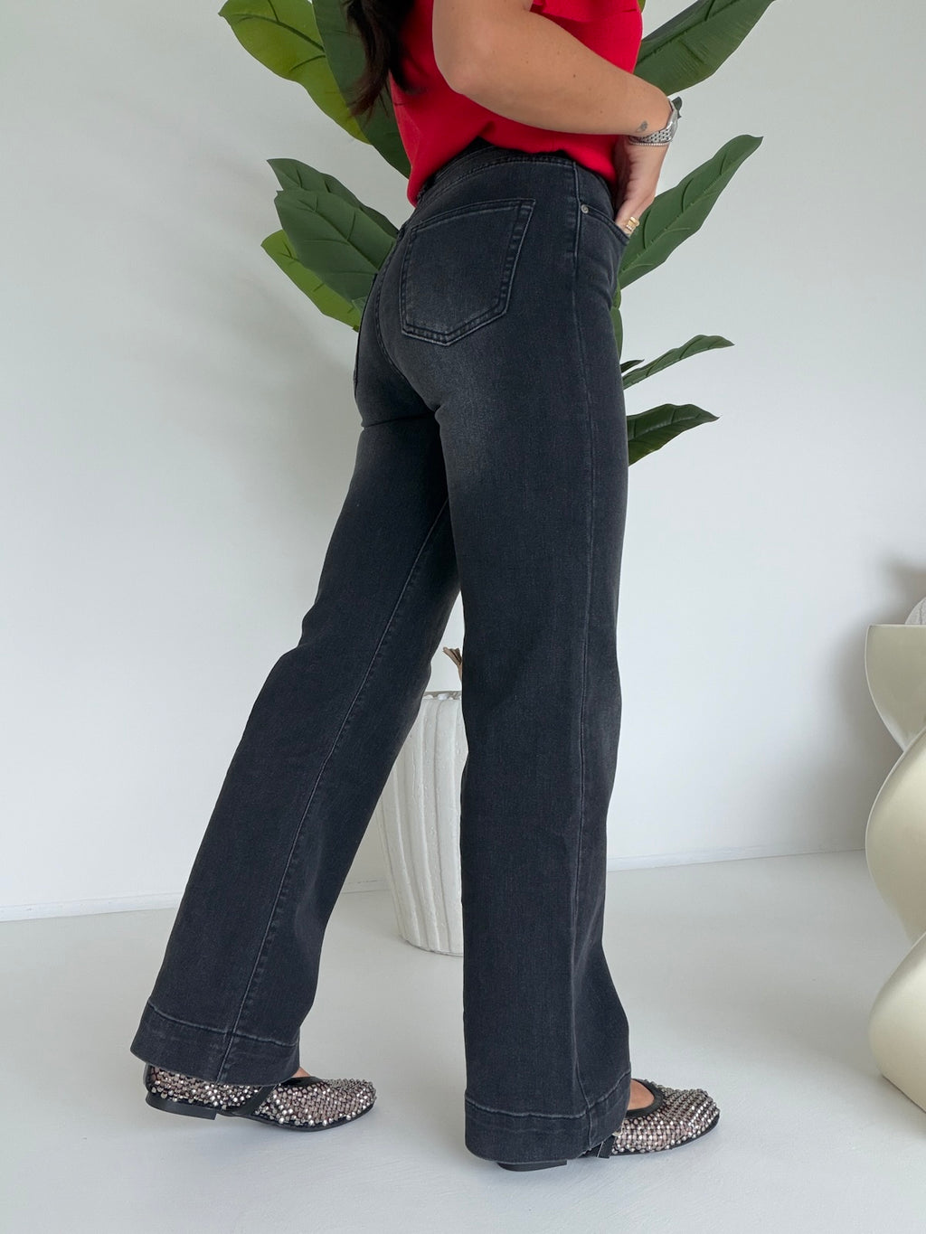 MG-1298-JEANS GAMBA DRITTA SUNDAY BLACK
