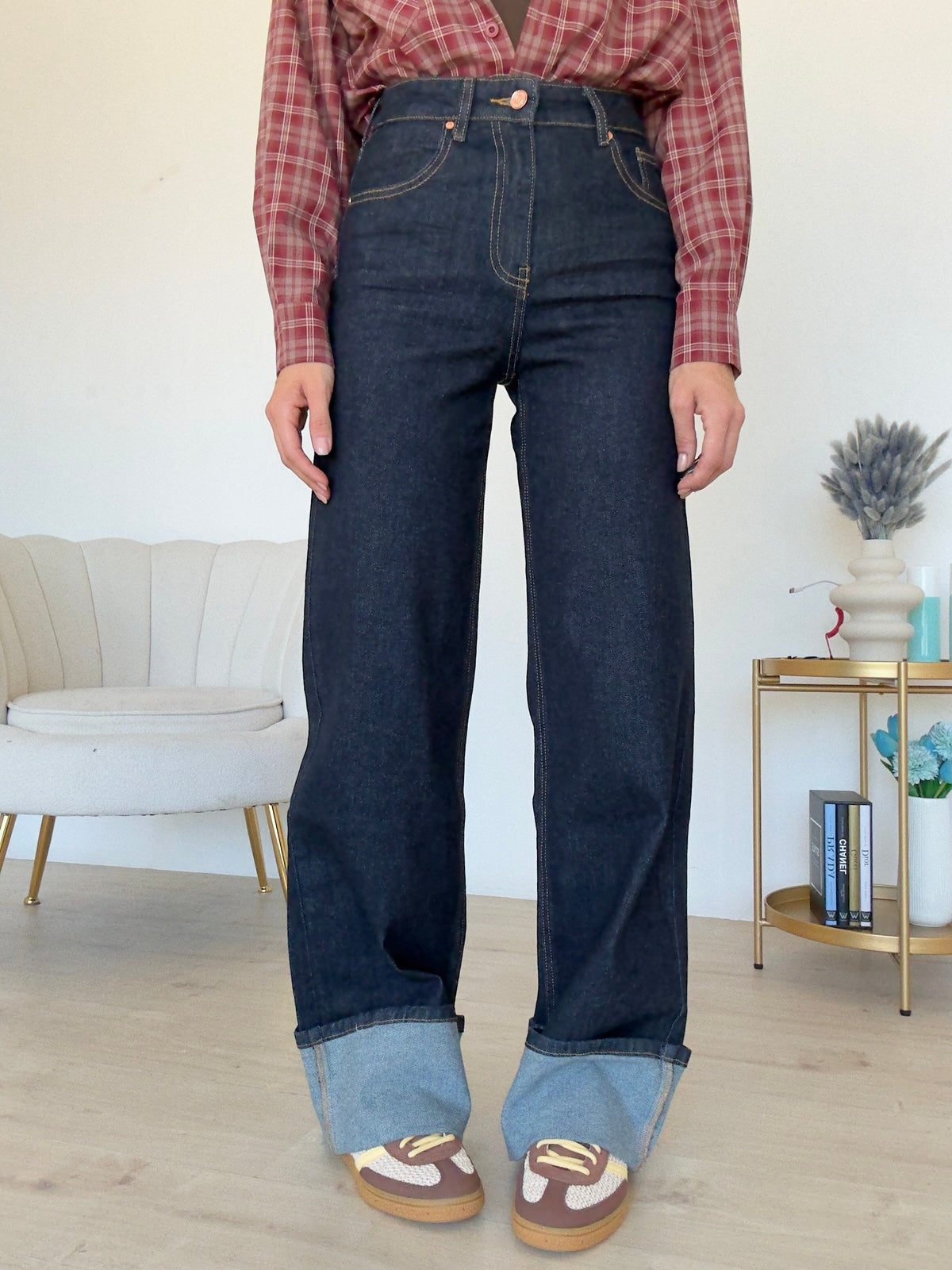 H3999-JEANS PALAZZO PIEGONE DUOMO