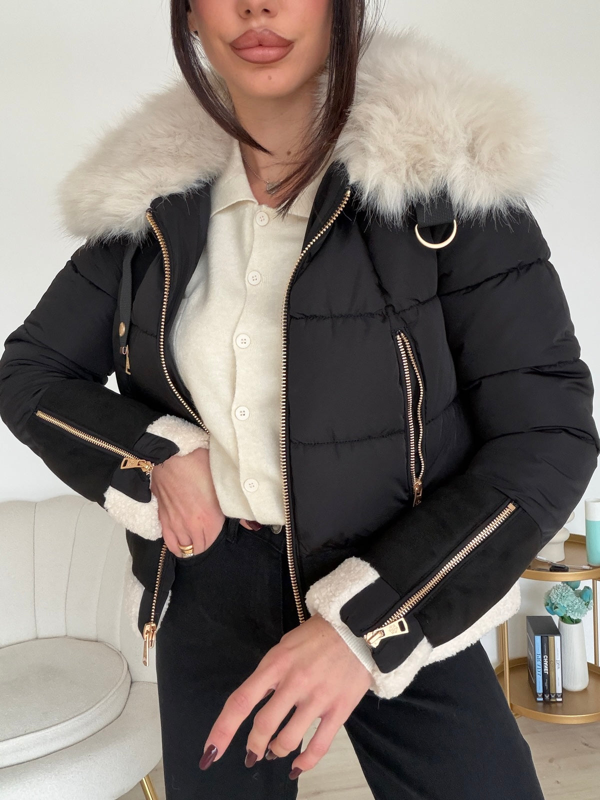 6010-GIUBBINO CORTINA NERO