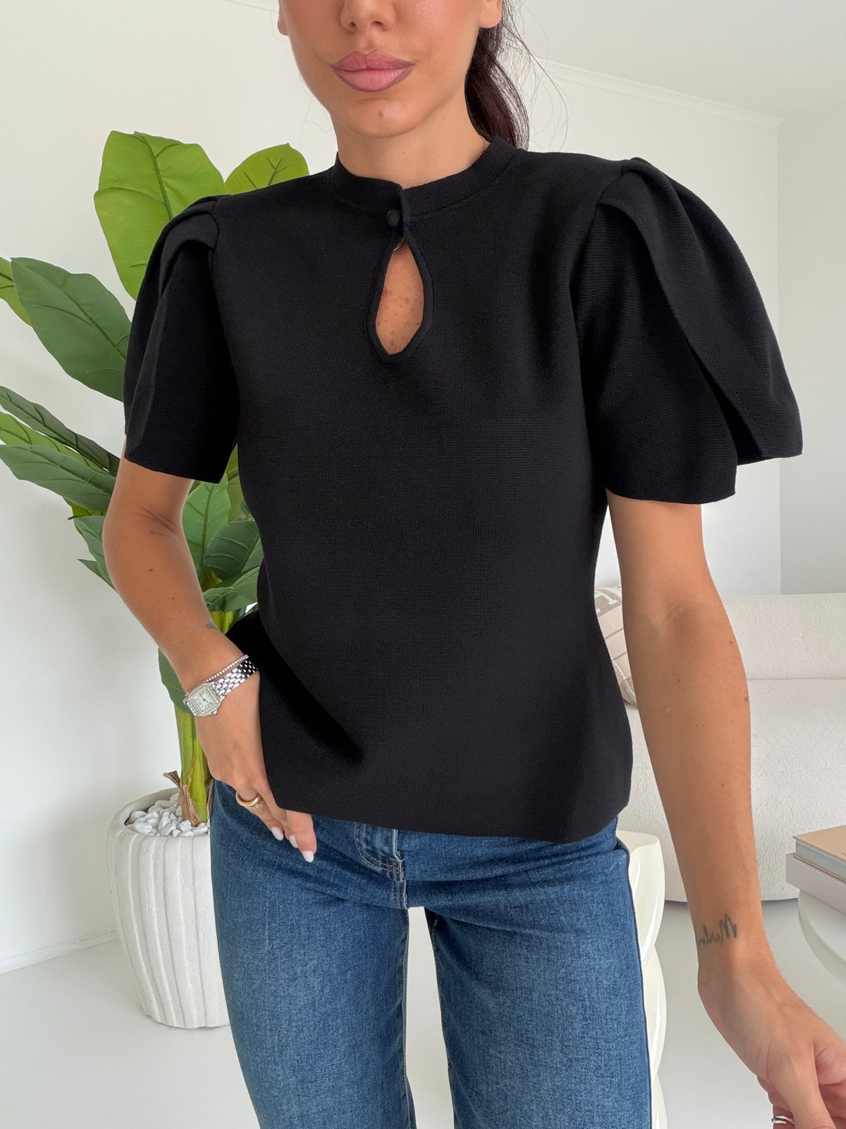 5539-MAGLIA VOLANT NERA