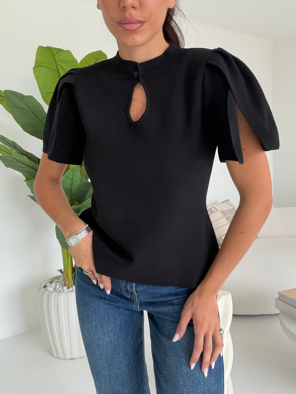 5539-MAGLIA VOLANT NERA