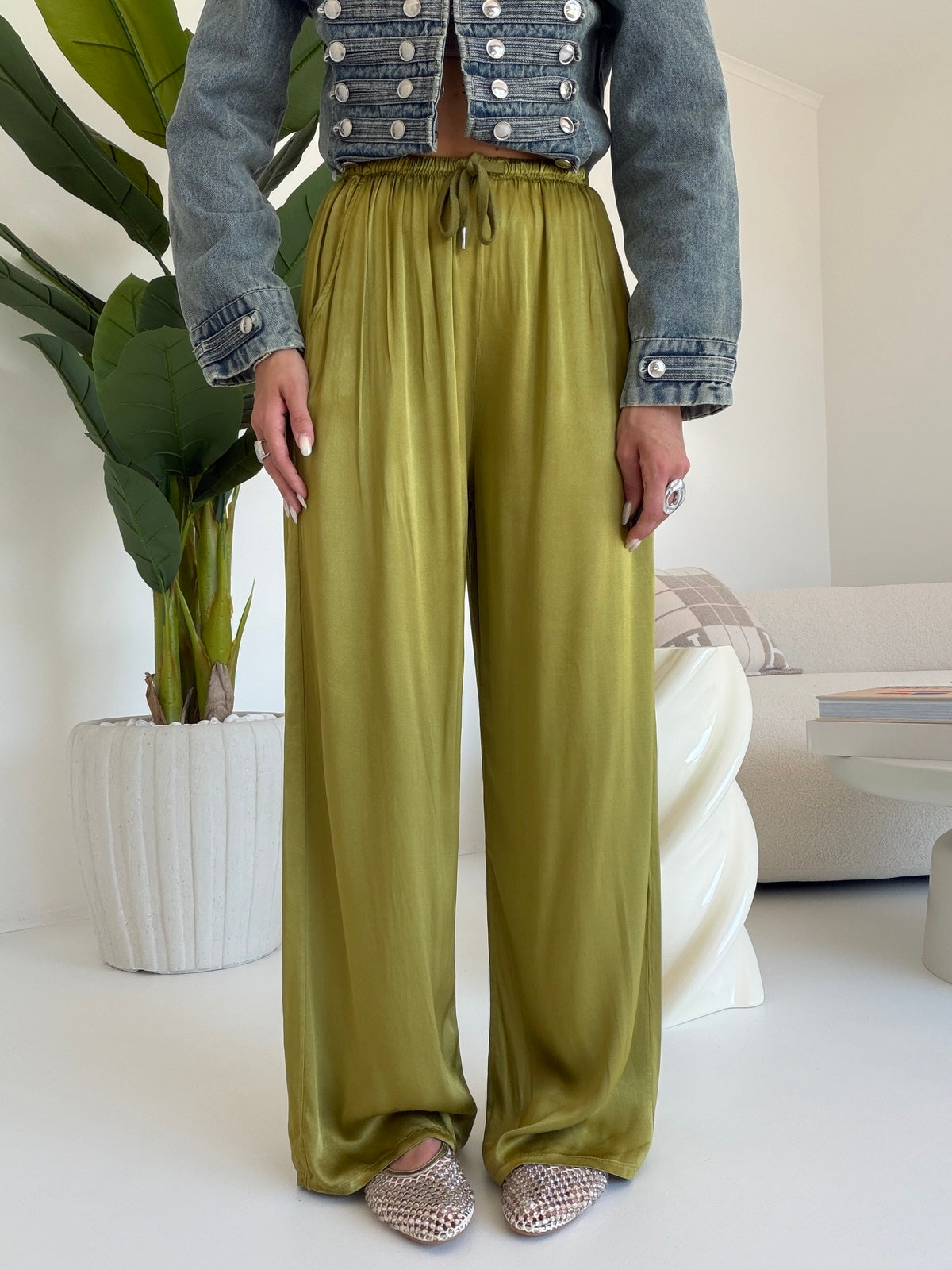 PANTALONE SATIN MACARON