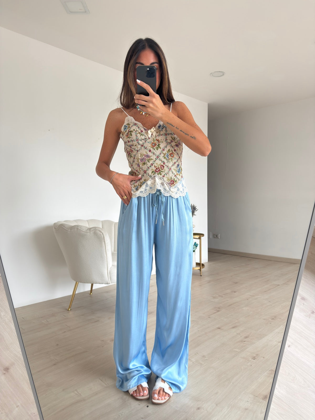 PANTALONE SATIN SKY