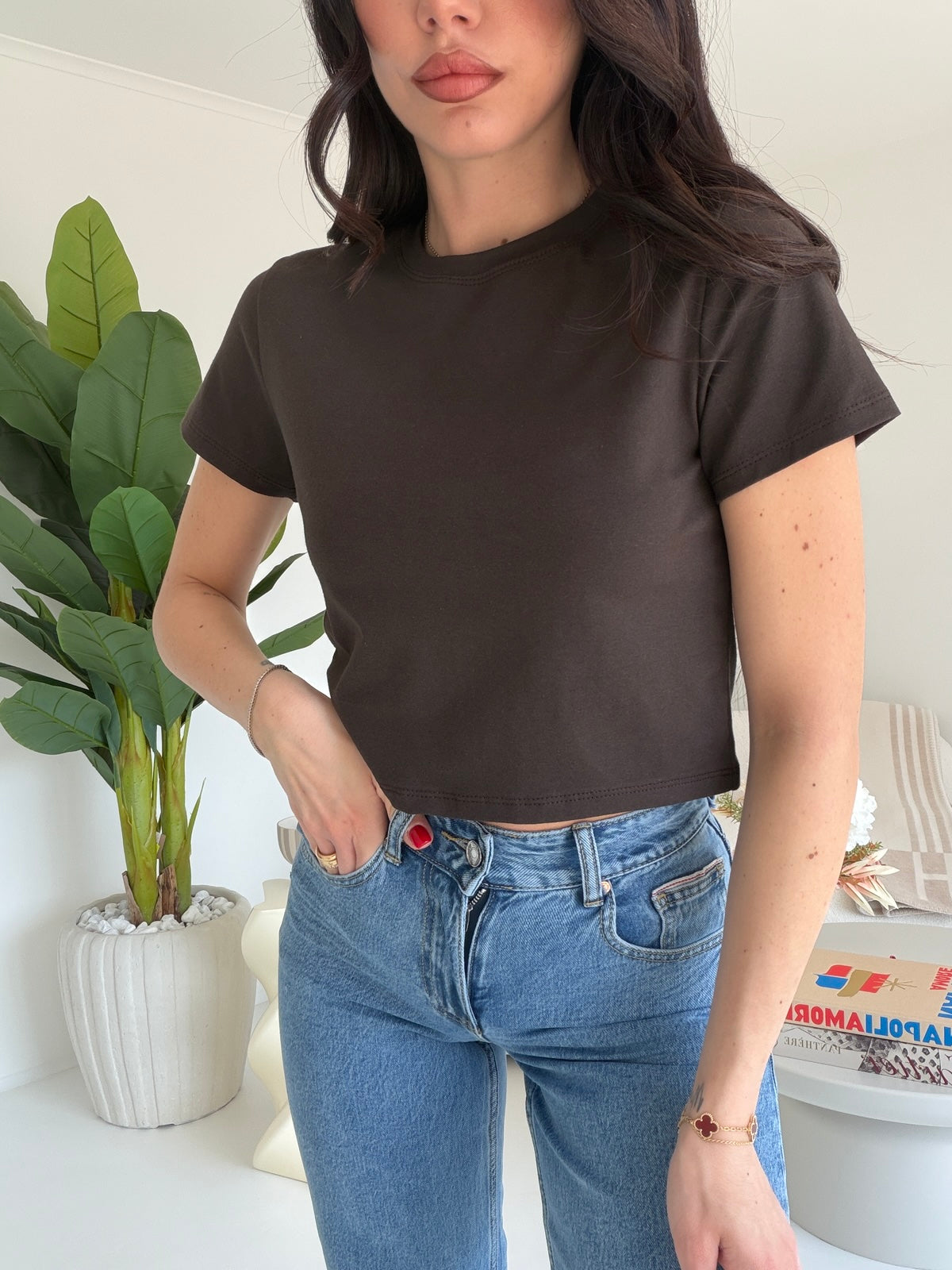 3074-T-SHIRT AMBER CHOCO