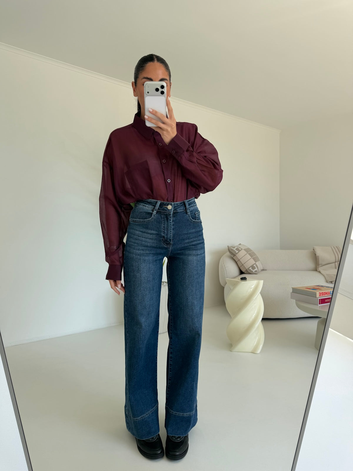 Y16051Q-JEANS PALAZZO CROP BLU DENIM