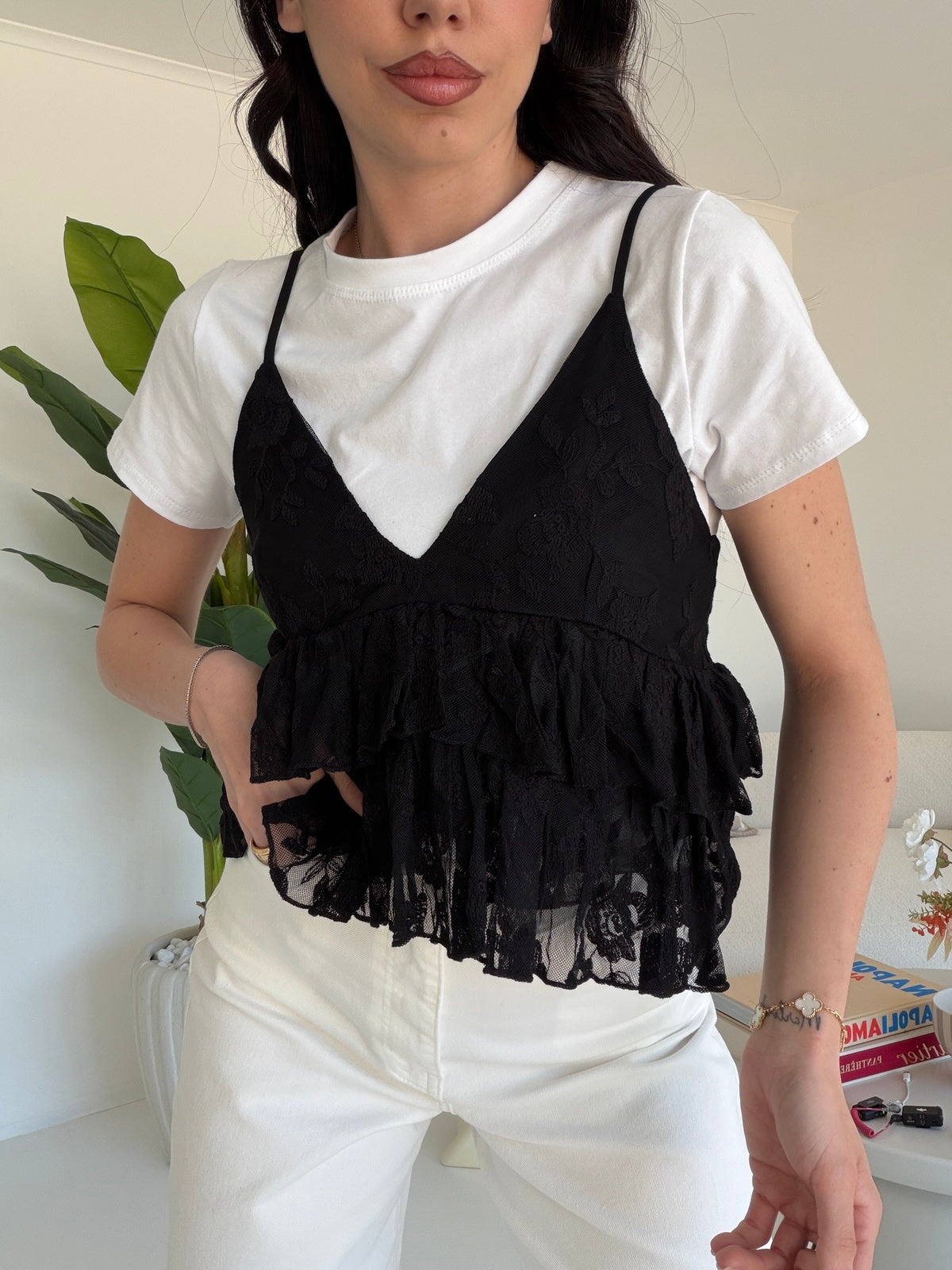 15949-BLUSA FLORIDIANA NERA