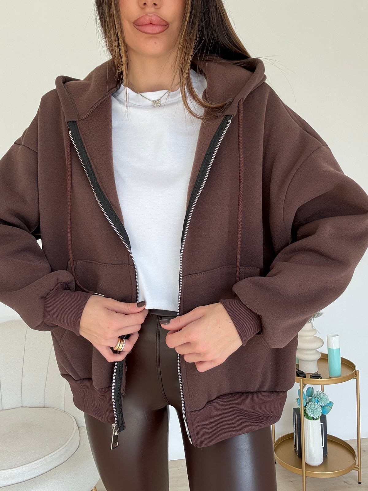 FELPA HOODIE CHOCO