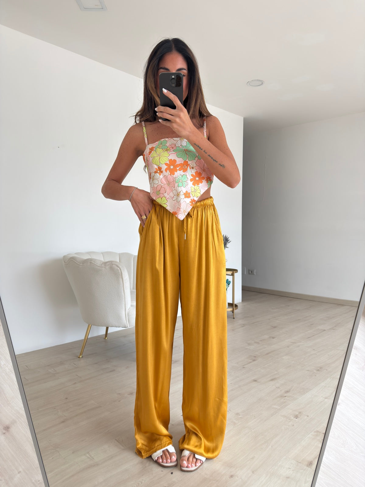 PANTALONE SATIN OCRA