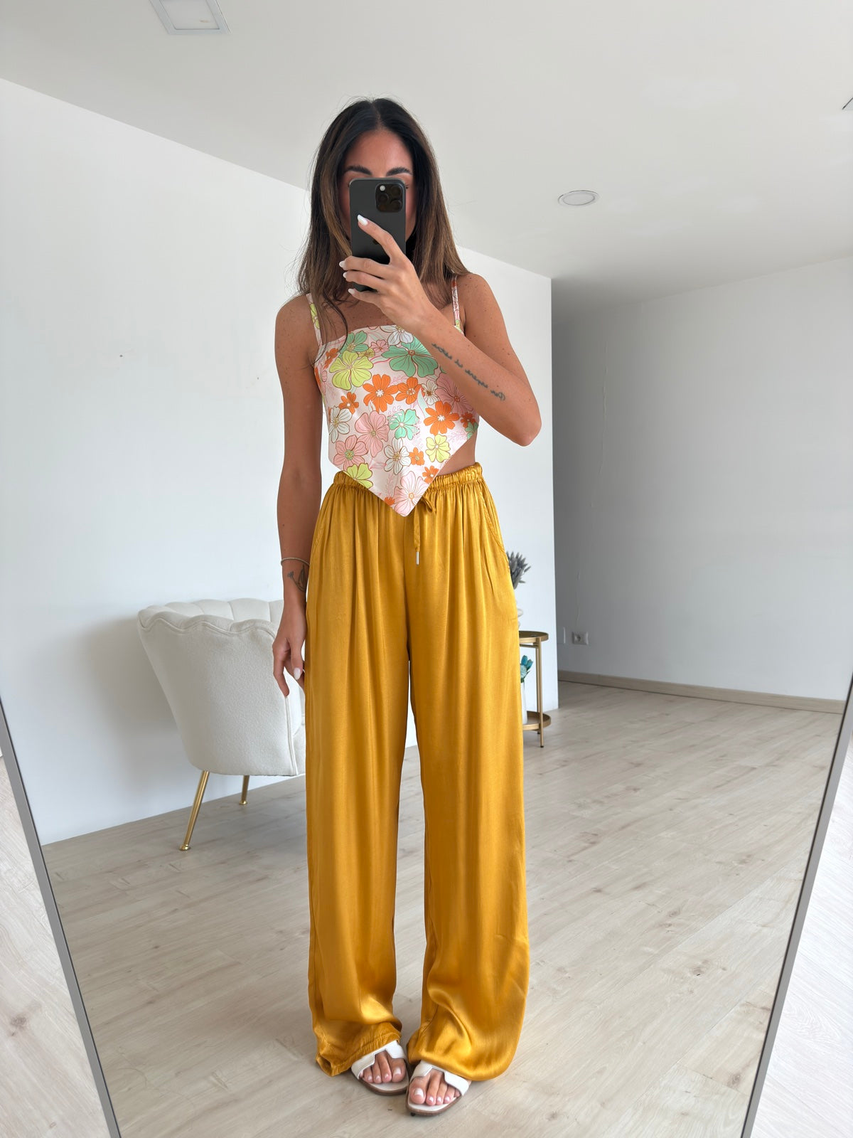 PANTALONE SATIN OCRA