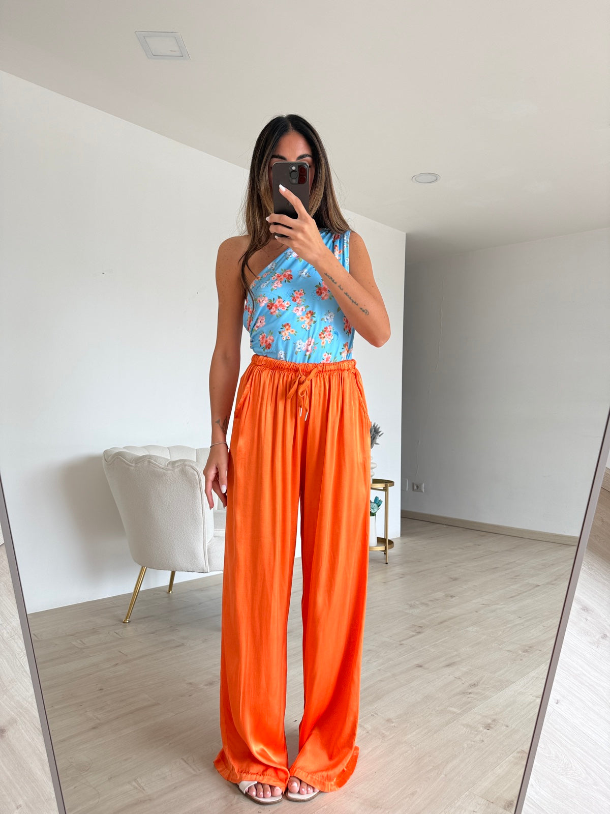 PANTALONE SATIN ORANGE