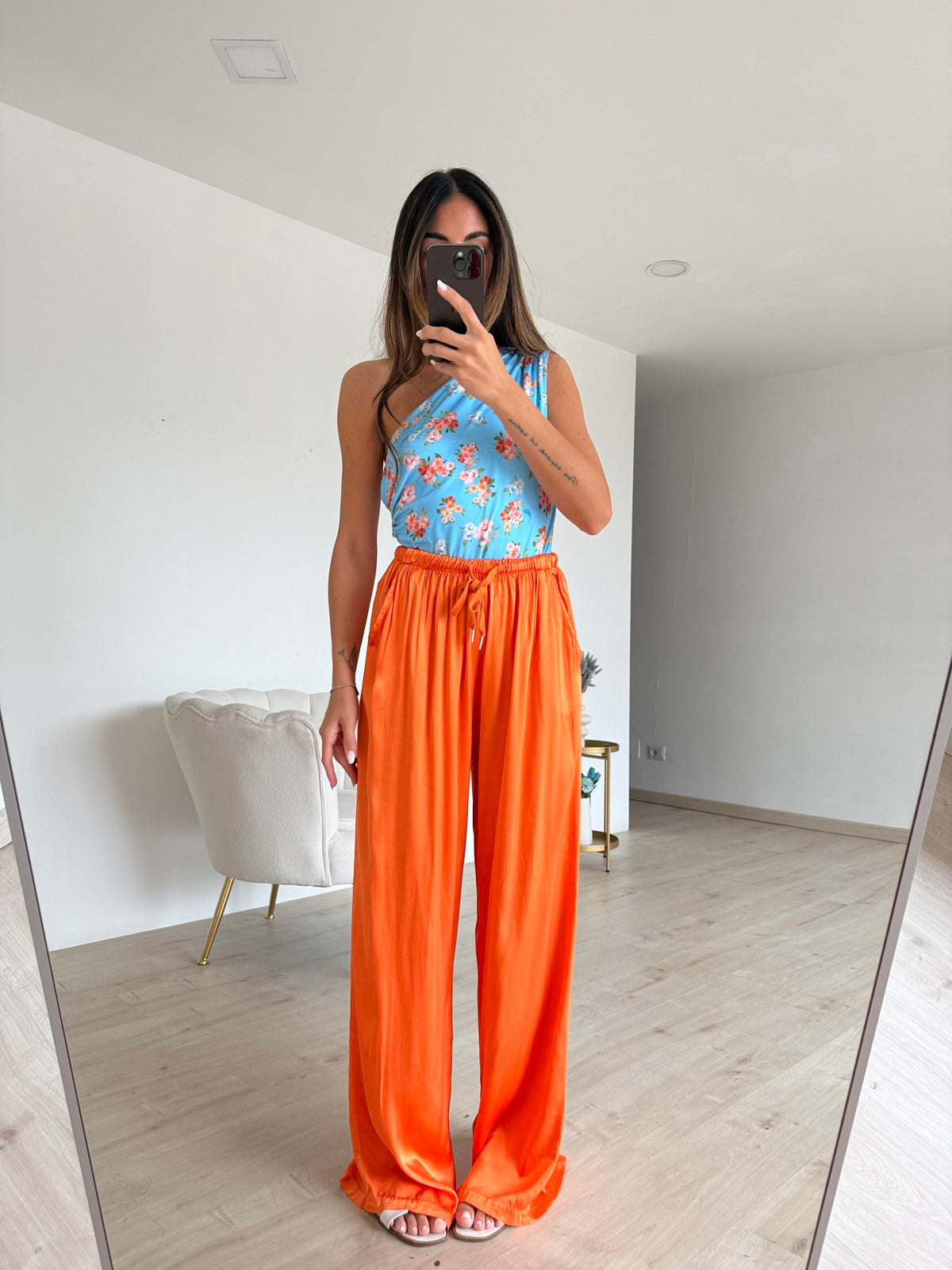 PANTALONE SATIN ORANGE