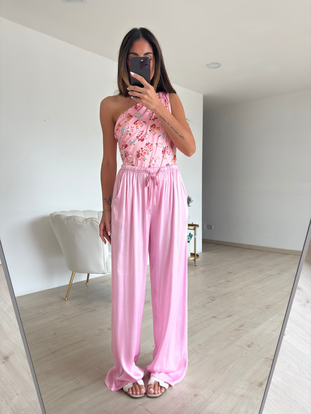 PANTALONE SATIN PINK