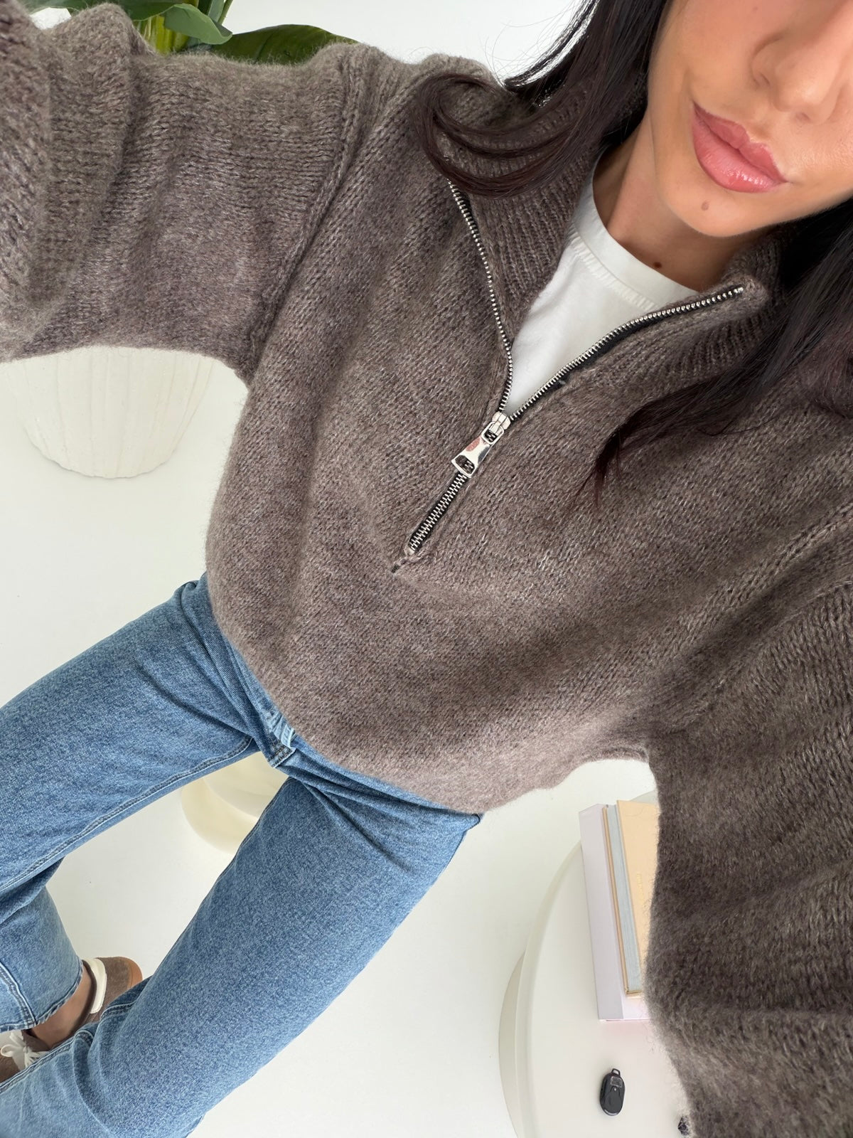 PULL ZIPPER TAUPE