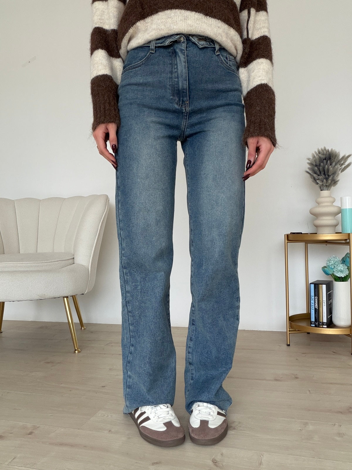 9295-JEANS PALAZZO RISVOLTO DENIM