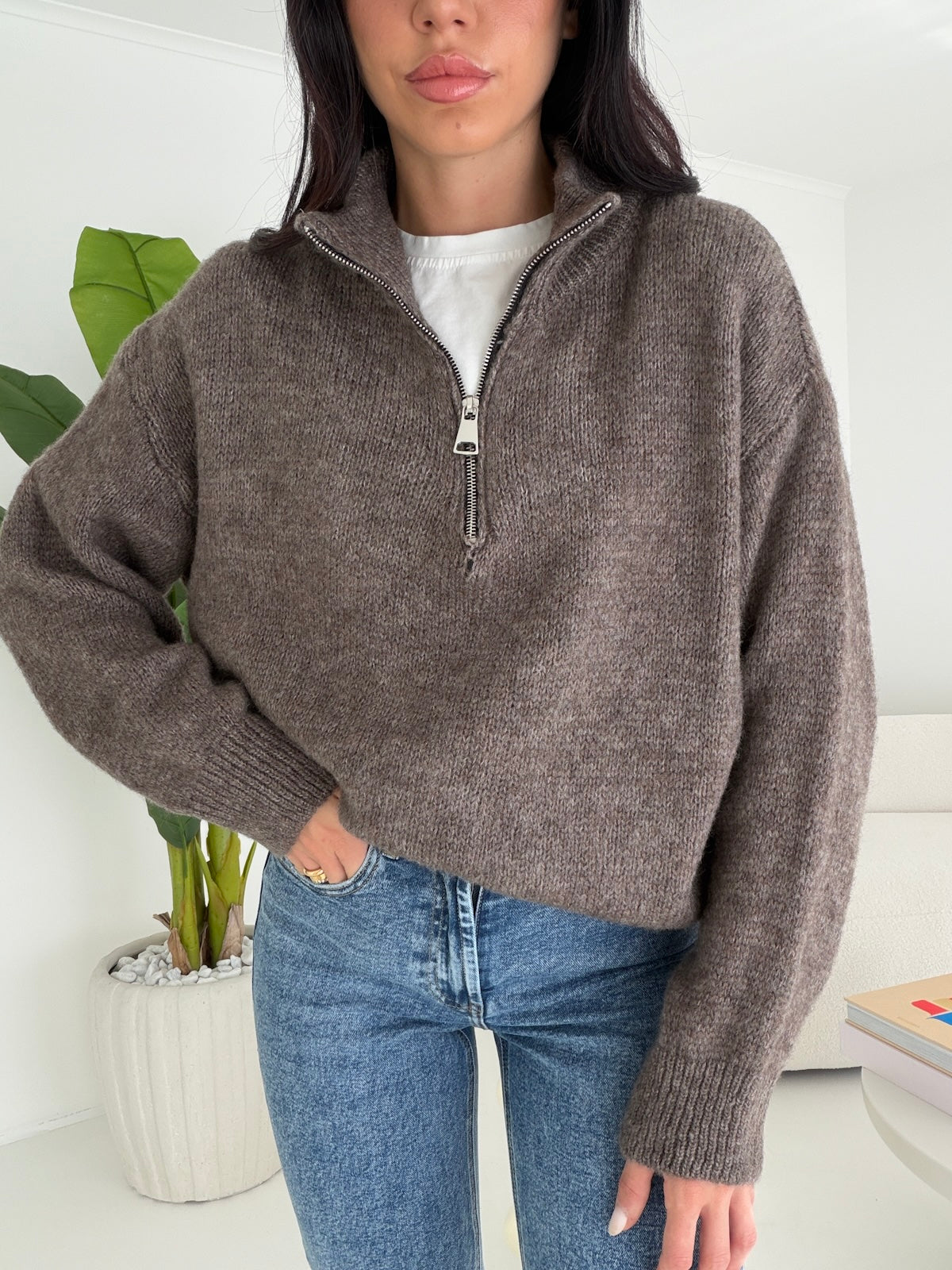 PULL ZIPPER TAUPE