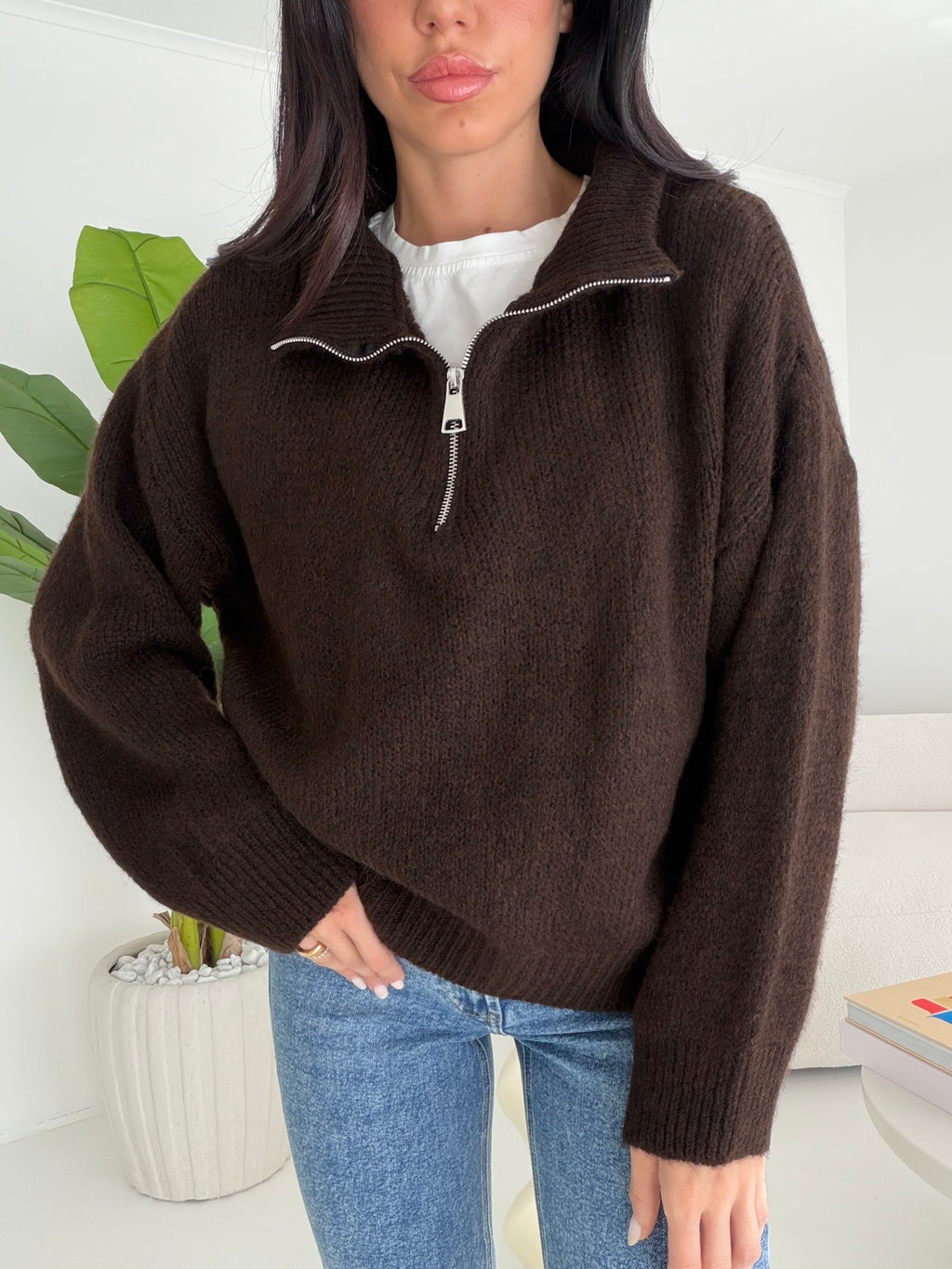 PULL ZIPPER CHOCO