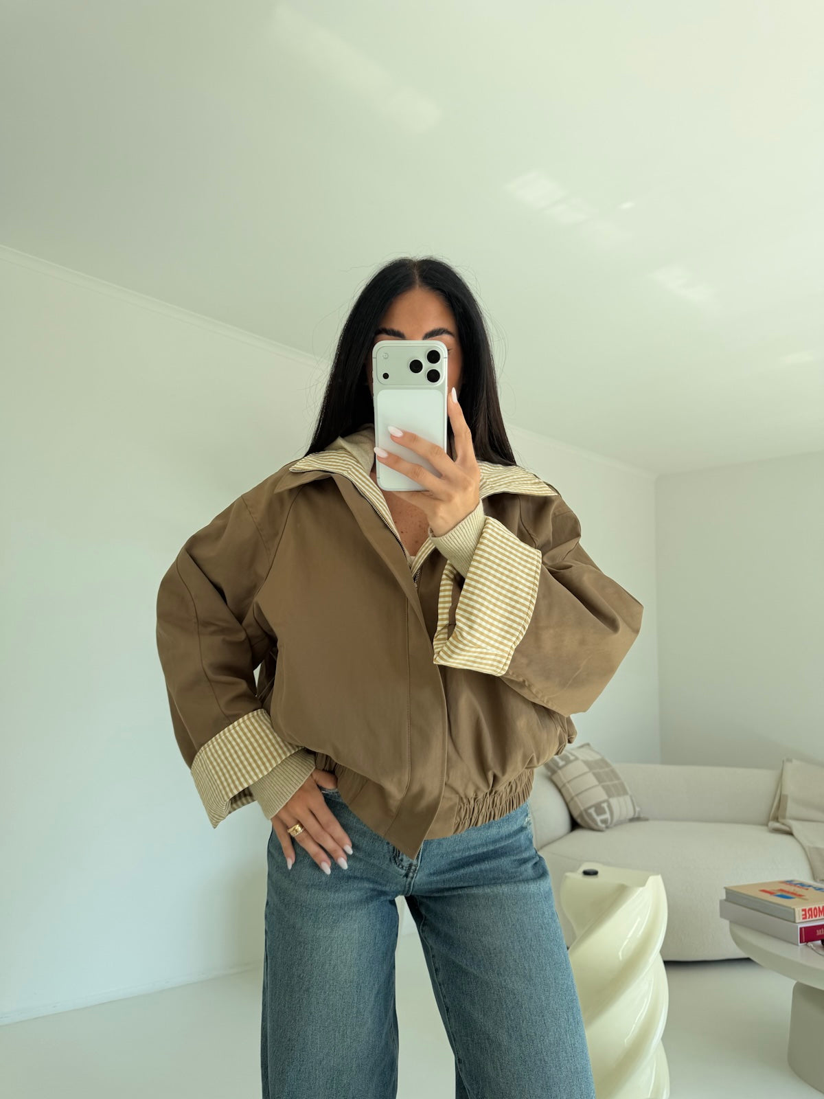 TT38062-BOMBER POPPER TAUPE