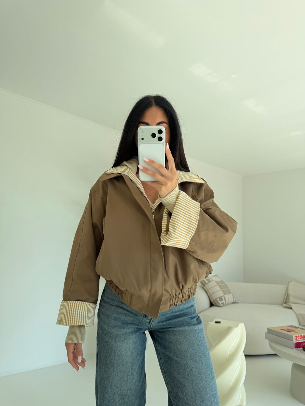 TT38062-BOMBER POPPER TAUPE