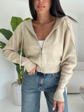 AG64832-PULL ZIP TAUPE