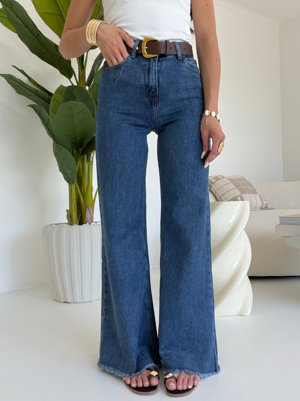 D5727-JEANS PALAZZO+CINTURA ANTONIA