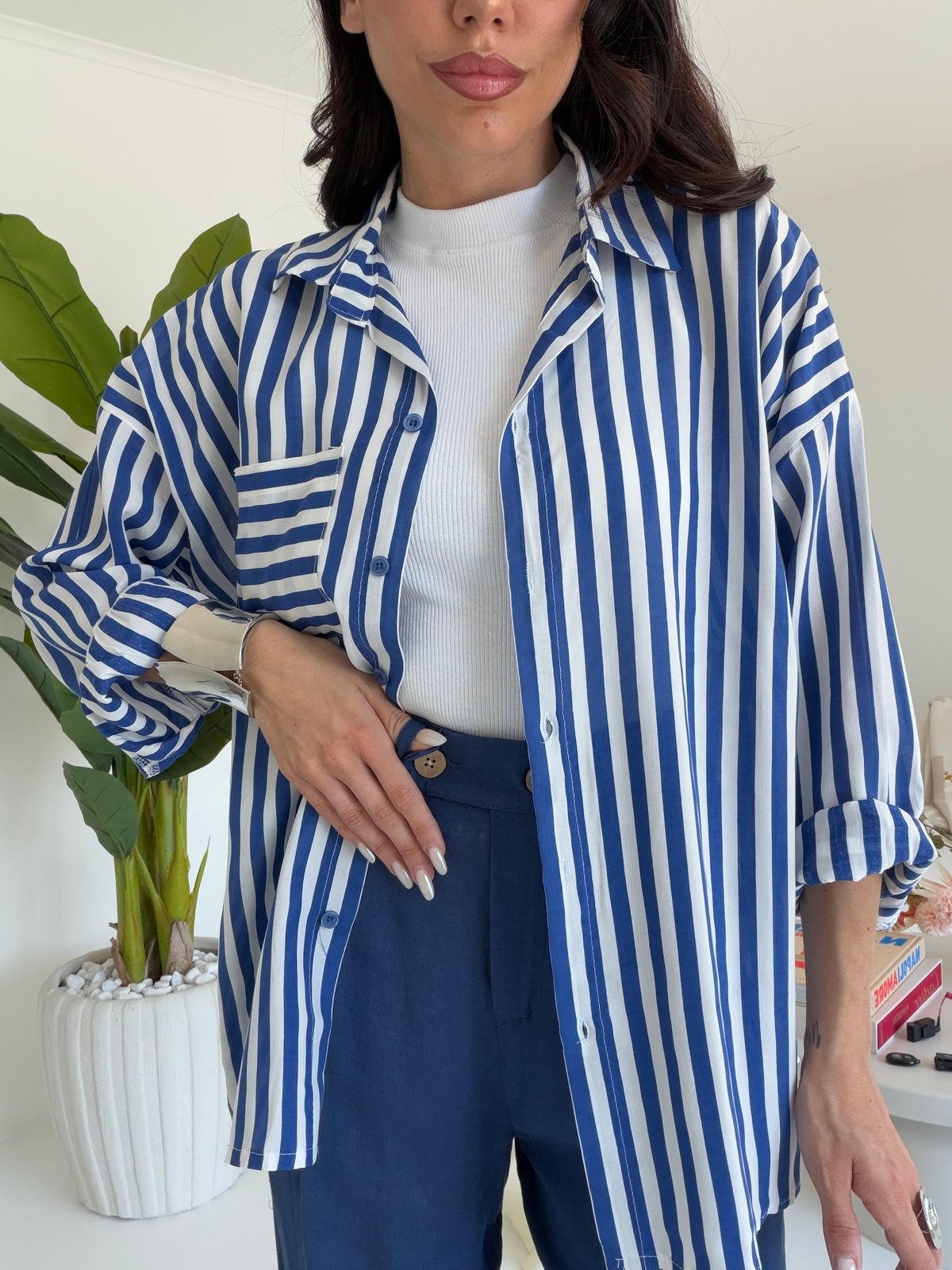 CAMICIA MILLERIGHE EFFETTO DENIM